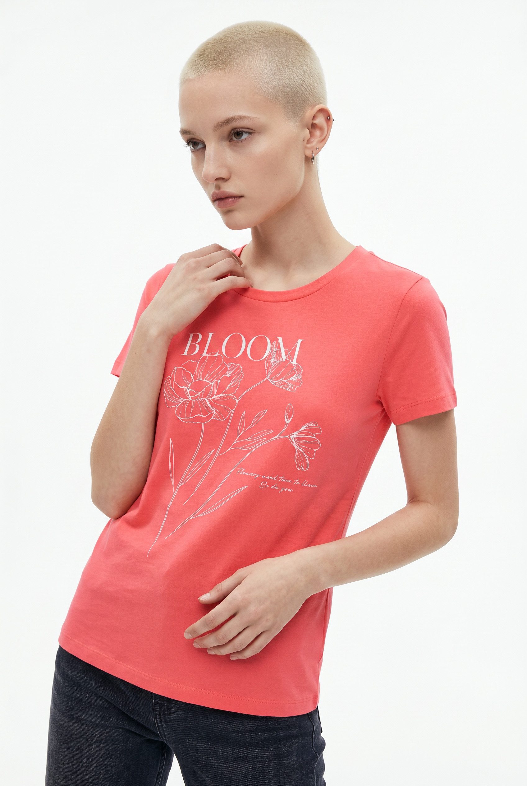Vero Moda Kurzarmshirt VMJILIADA S/S T-SHIRT JRS BTQ Baumwolle
