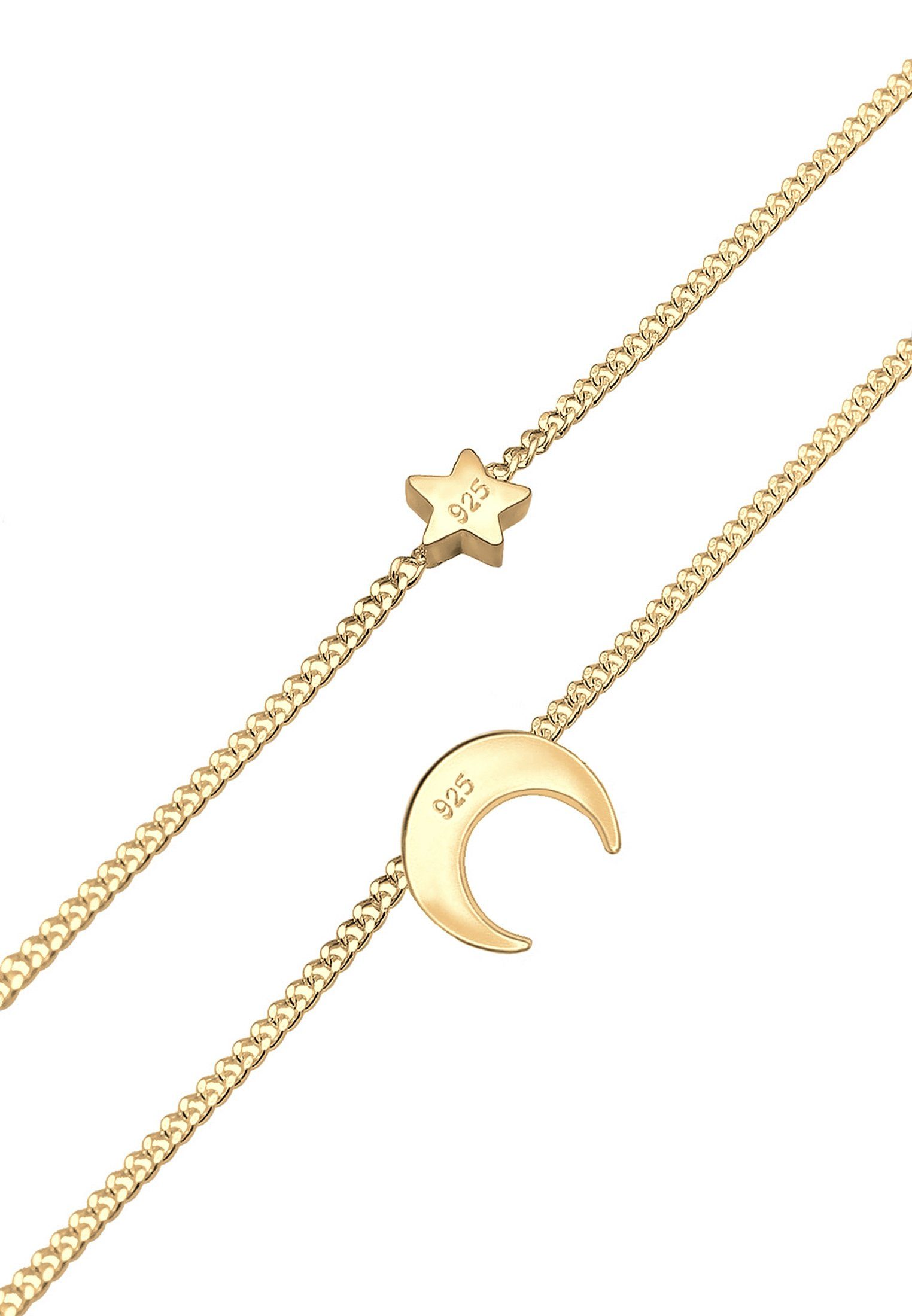 Elli Collier Choker Layer Halbmond und Sterne 925er Silber