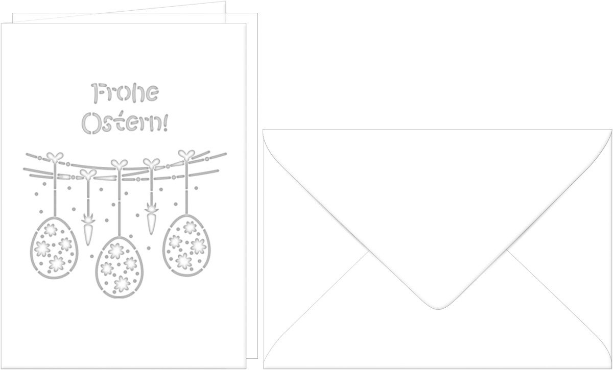 Thumbnail - Ursus - Ludwig Bähr Designpapier Grußkarten gelasert A6 'Frohe Ostern 'Ostereier' weiß VE=5 Sets