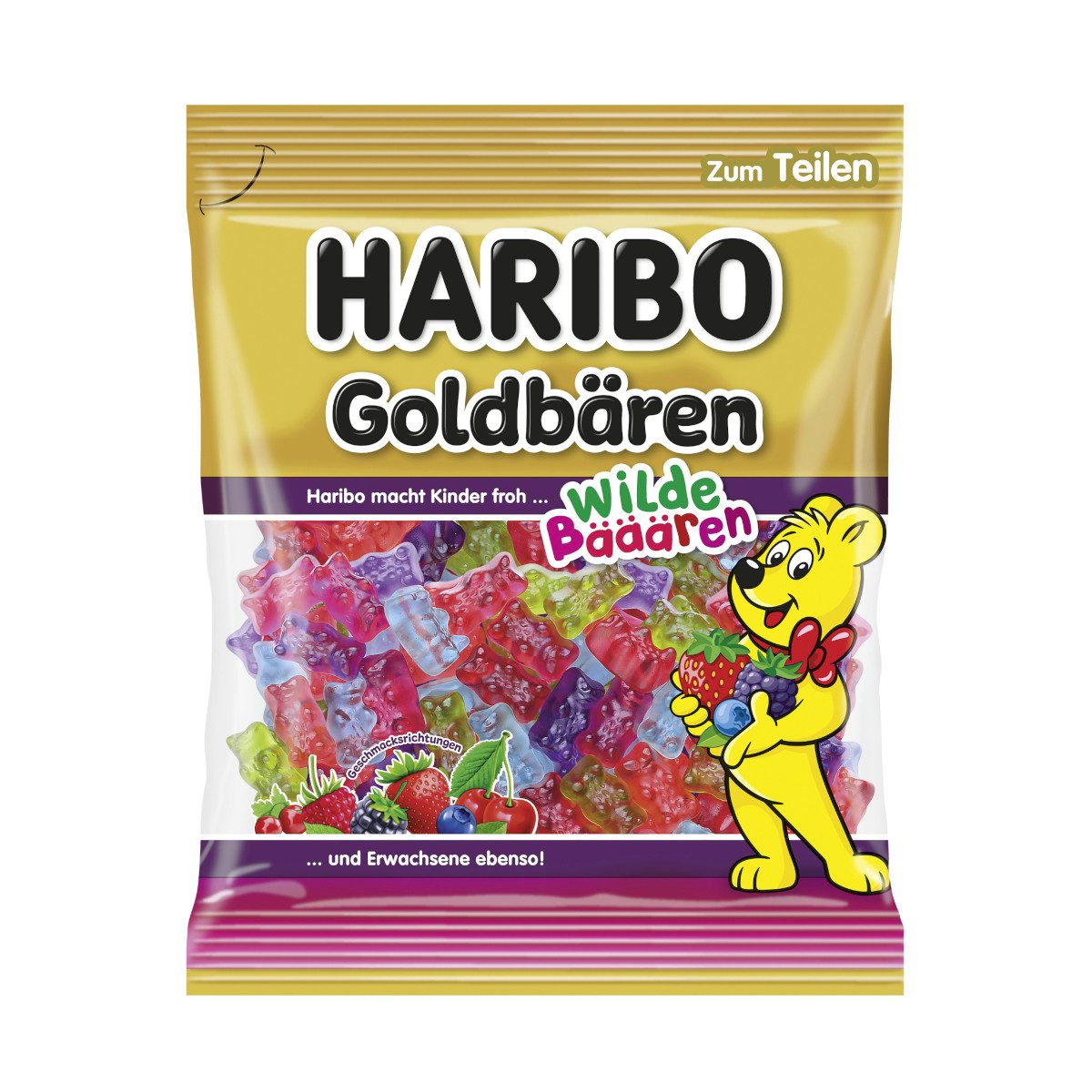 HARIBO Süßigkeit, Haribo Goldbären Wilde Bääären Fruchtgummi beeriger Geschmack 175g