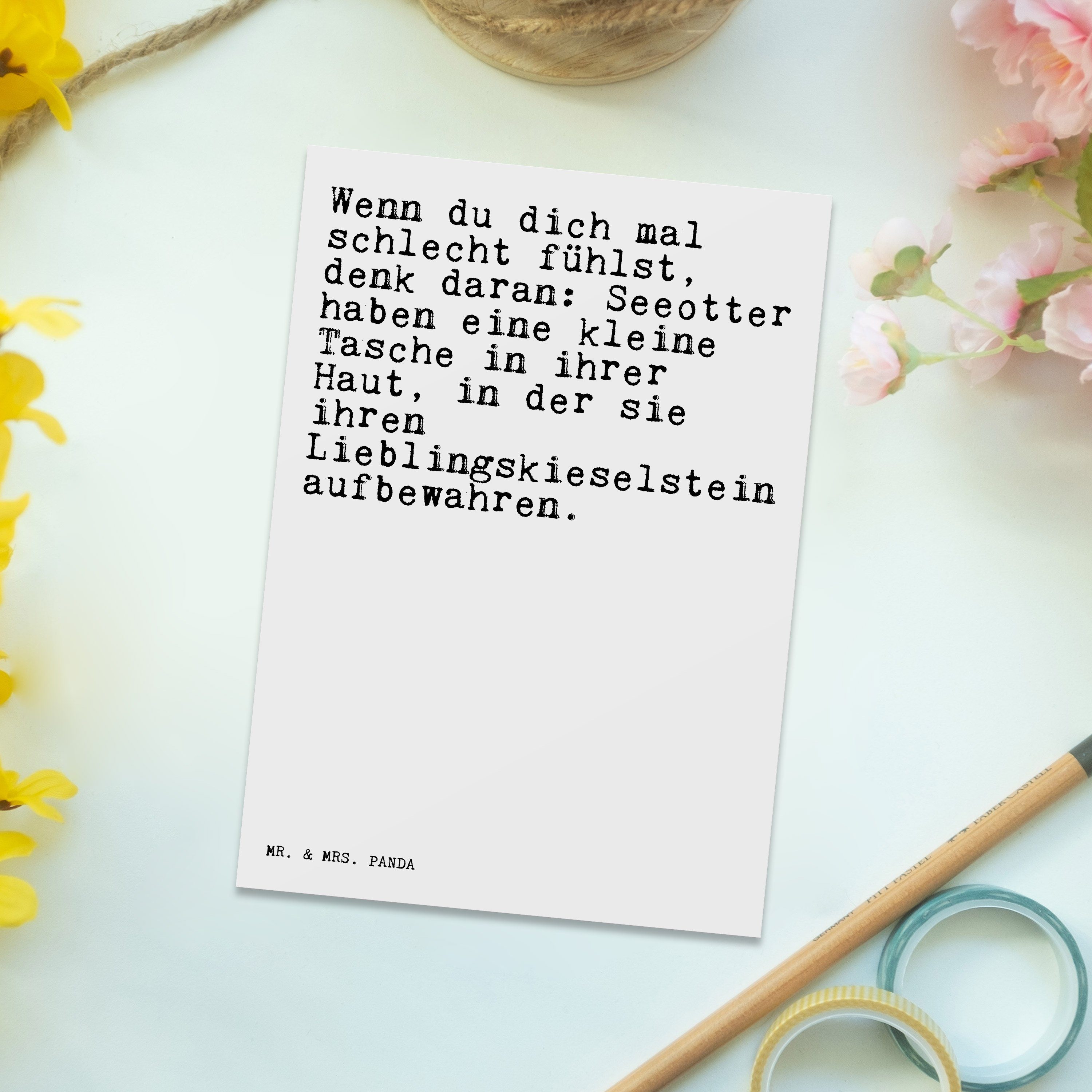 - Spruch dich mal... Panda Einladungskarte, - Postkarte & Weiß Geschenk, du Mr. Wenn Sprüch Mrs.