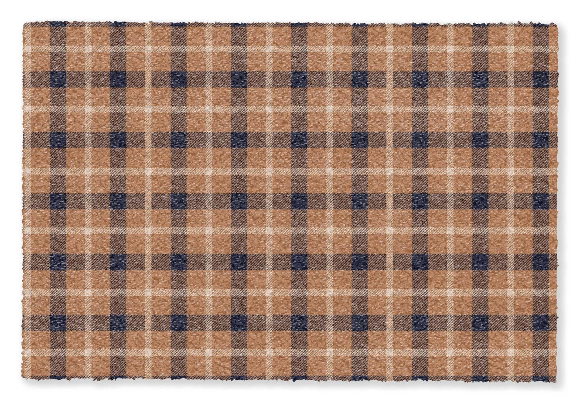 MuchoWow Fußmatte Kariert - Muster - Quadratisch - Braun, Rechteckig, innen Schmutzfangmatte, Tür, Schmutzfänger Flur, Teppich 60x40 cm