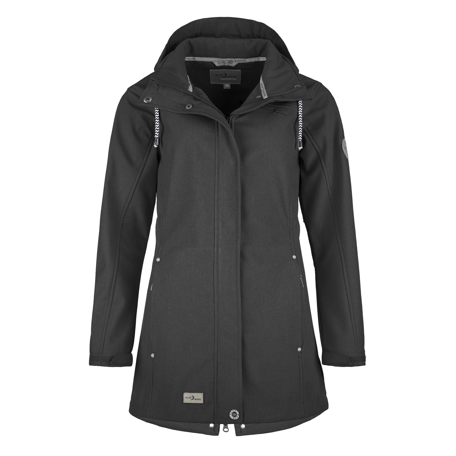 Blue Damen Softshell - anthrazit Wave Biggi Mantel Softshellmantel Outdoor-Jacke Softshelljacke