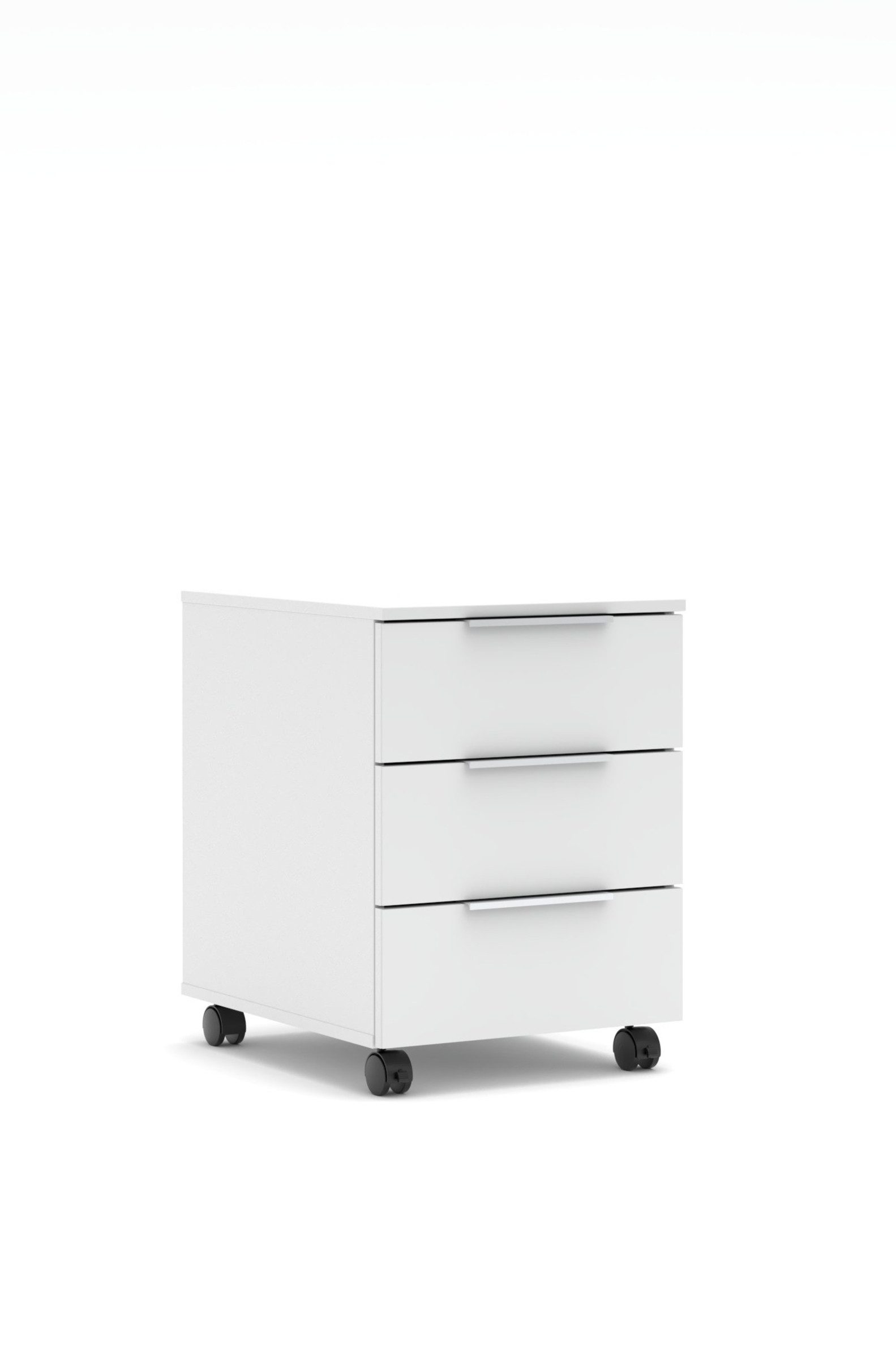 freiraum Container Santorin in Weiß, Holzwerkstoff / Glas - 45x61x55cm (BxHxT)