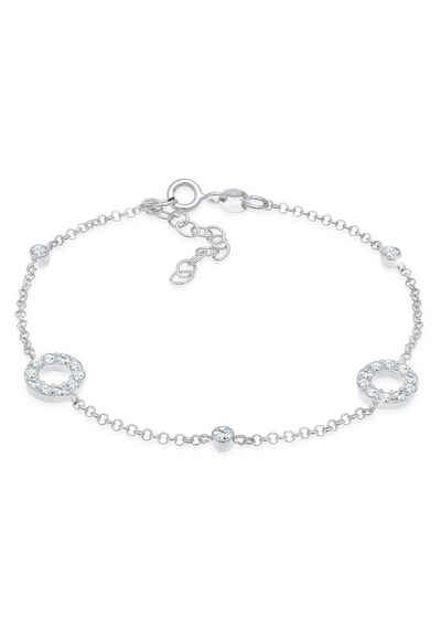 Elli Armband Kristalle Kreise Vintage 925 Silber, Kreis