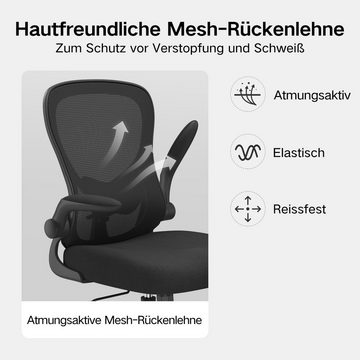 Hbada Bürostuhl (Bürostuhl ergonomisch: Schreibtischstuhl mit verstellbarem Sitz), Bürostuhl Ergonomischer Schreibtischstuhl Drehstuhl mit klappbaren