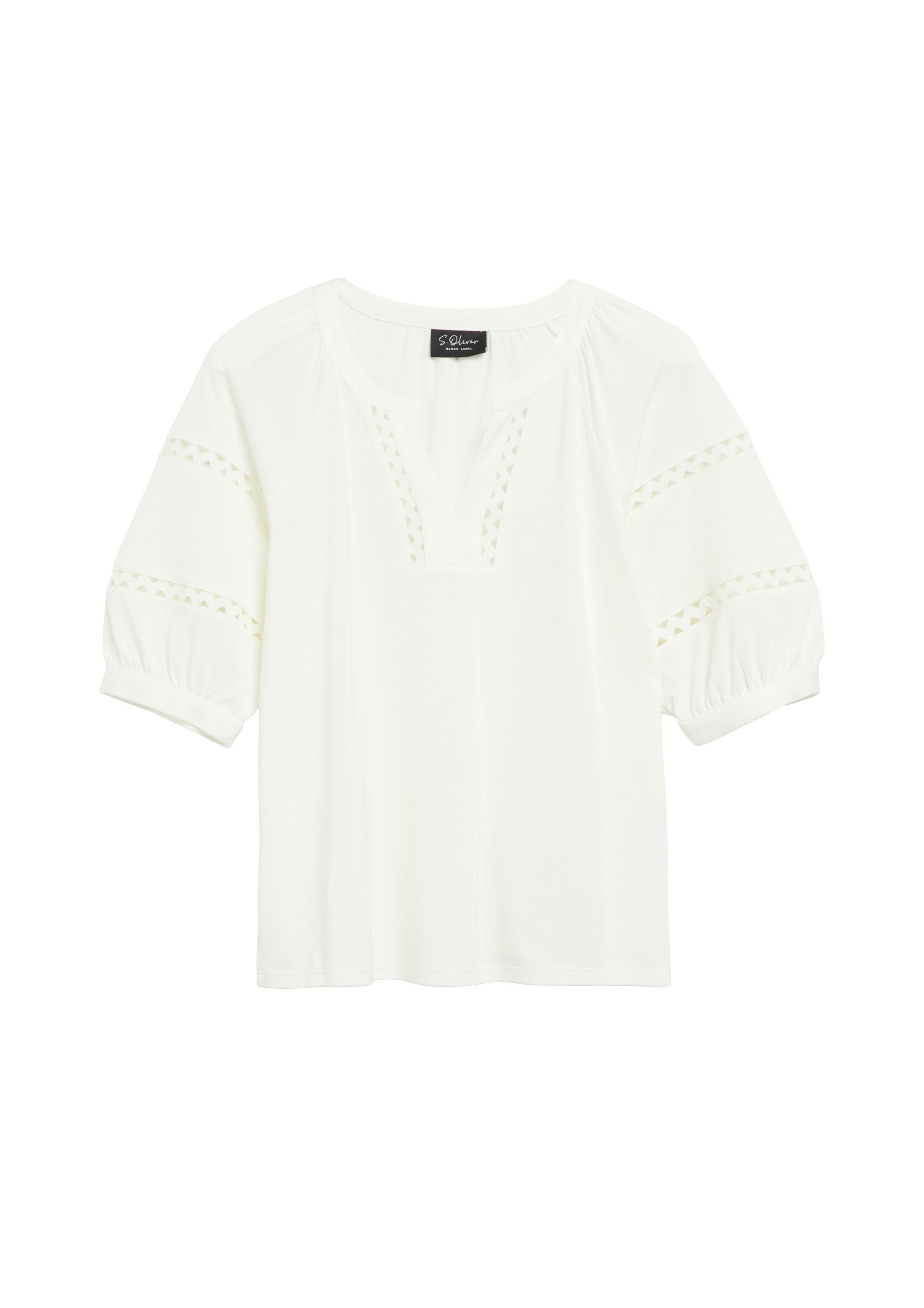 s.Oliver Kurzarmshirt T-Shirt T-Shirt mit Spitzendetails