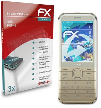 atFoliX Schutzfolie Displayschutzfolie für Nokia 8000 4G, (3 Folien), Ultraklar und flexibel