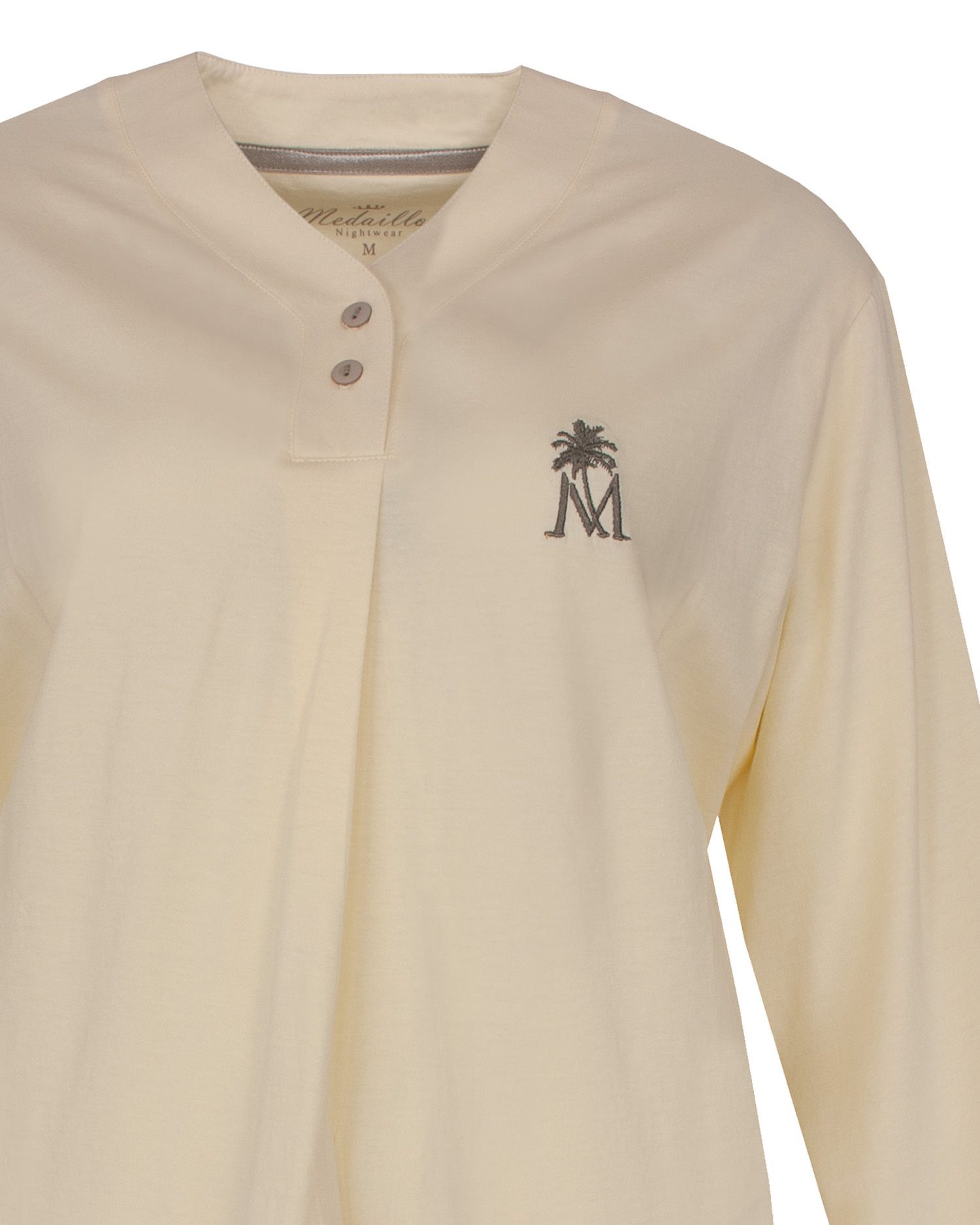 Medaillon Schlafanzug Modischer Damen Pyjama (2 tlg) Baumwolle – Bild 2 von 3