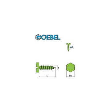 GOEBEL GmbH Blechschraube 2030142950, (1000x Sechskant Längsschlitz - 4,2 x 9,5 mm - Edelstahl V2A / A2, 1000 St., DIN7976 ISO1479 Werksnorm), Blechschrauben – Profi-Industrie-Qualität