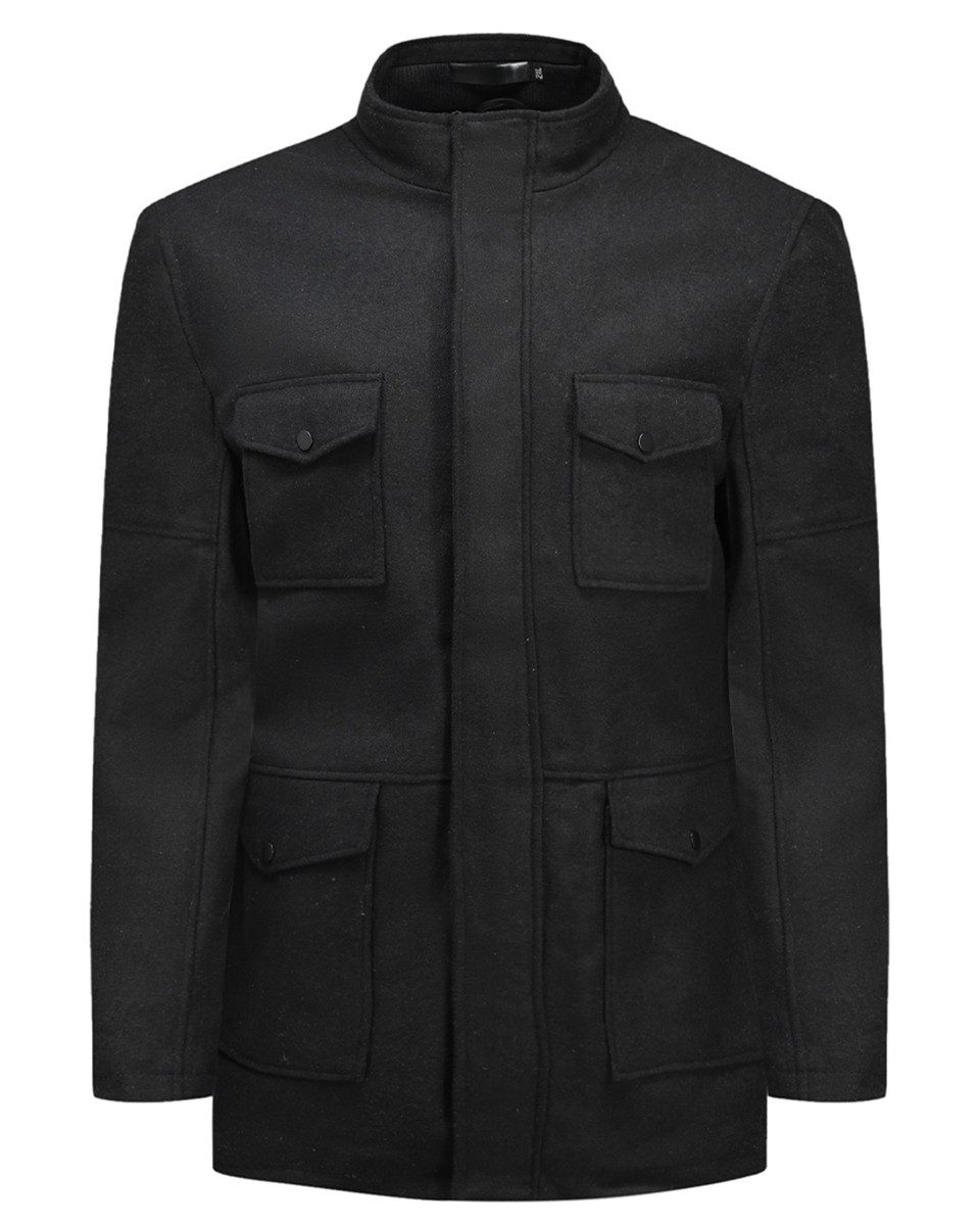 Allthemen Wollmantel Herren Kurzmantel mit mehreren Taschen Wintermantel wa günstig online kaufen