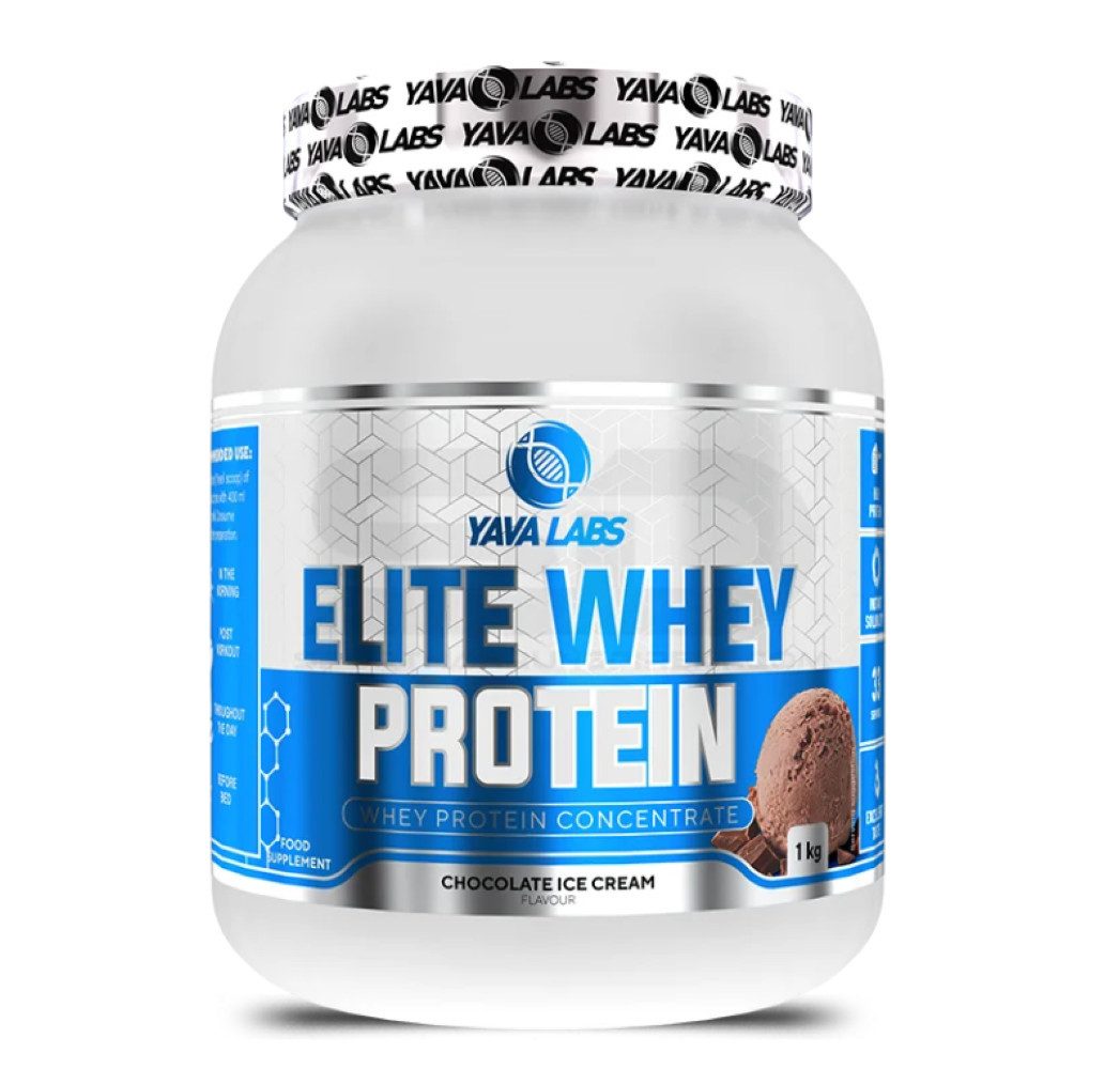 YAVA Labs ELITE WHEY Protein 1kg Pulver, 1 er, Molkenprotein-Konzentrat als Proteinquelle. 22 g Protein pro Portion