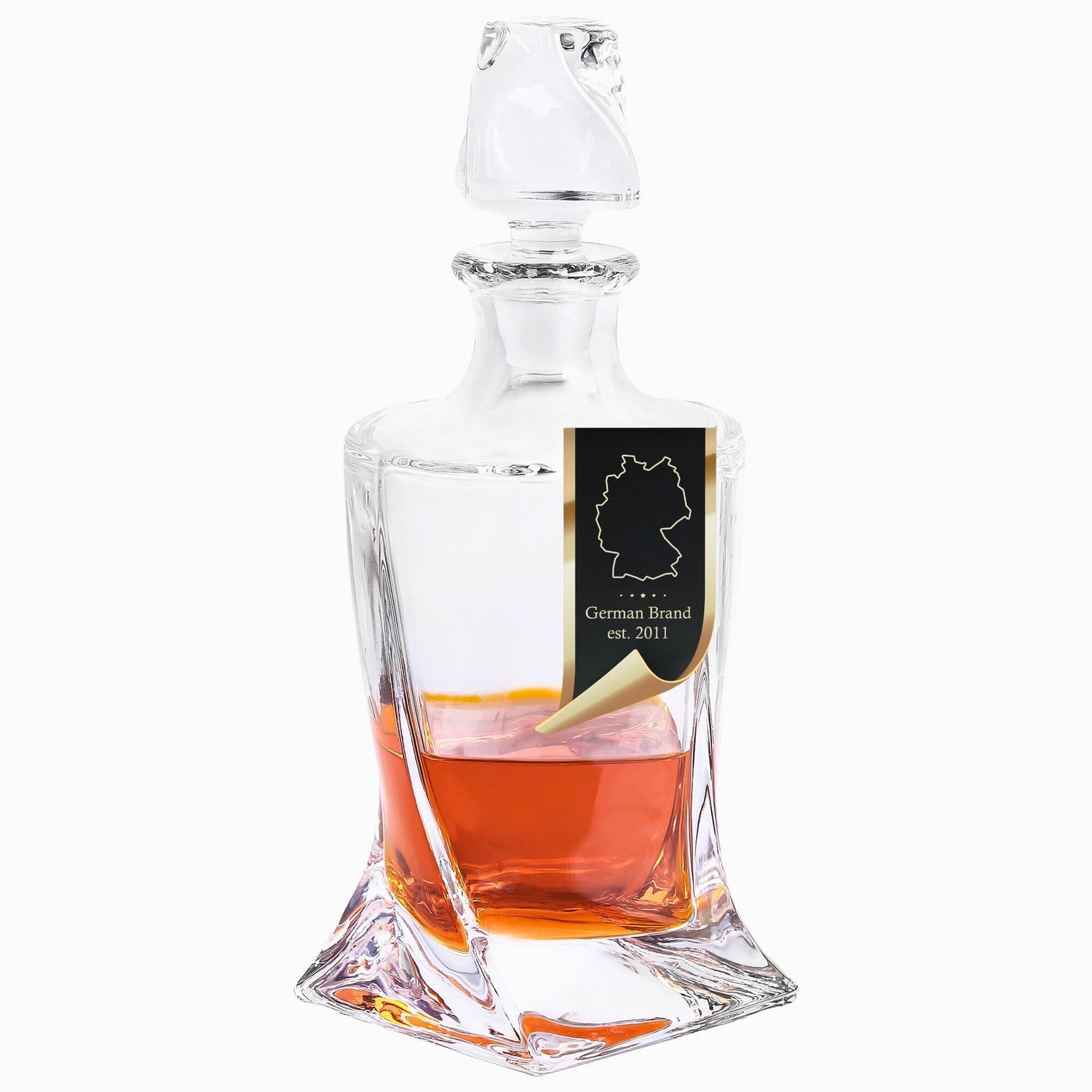 Intirilife Karaffe, (Edle Whiskey Karaffe - Füllmenge 800 ml, 1-tlg., Edle Whiskey Karaffe - Füllmenge 800 ml), Decanter für Rum, Vodka, Scotch und vieles mehr