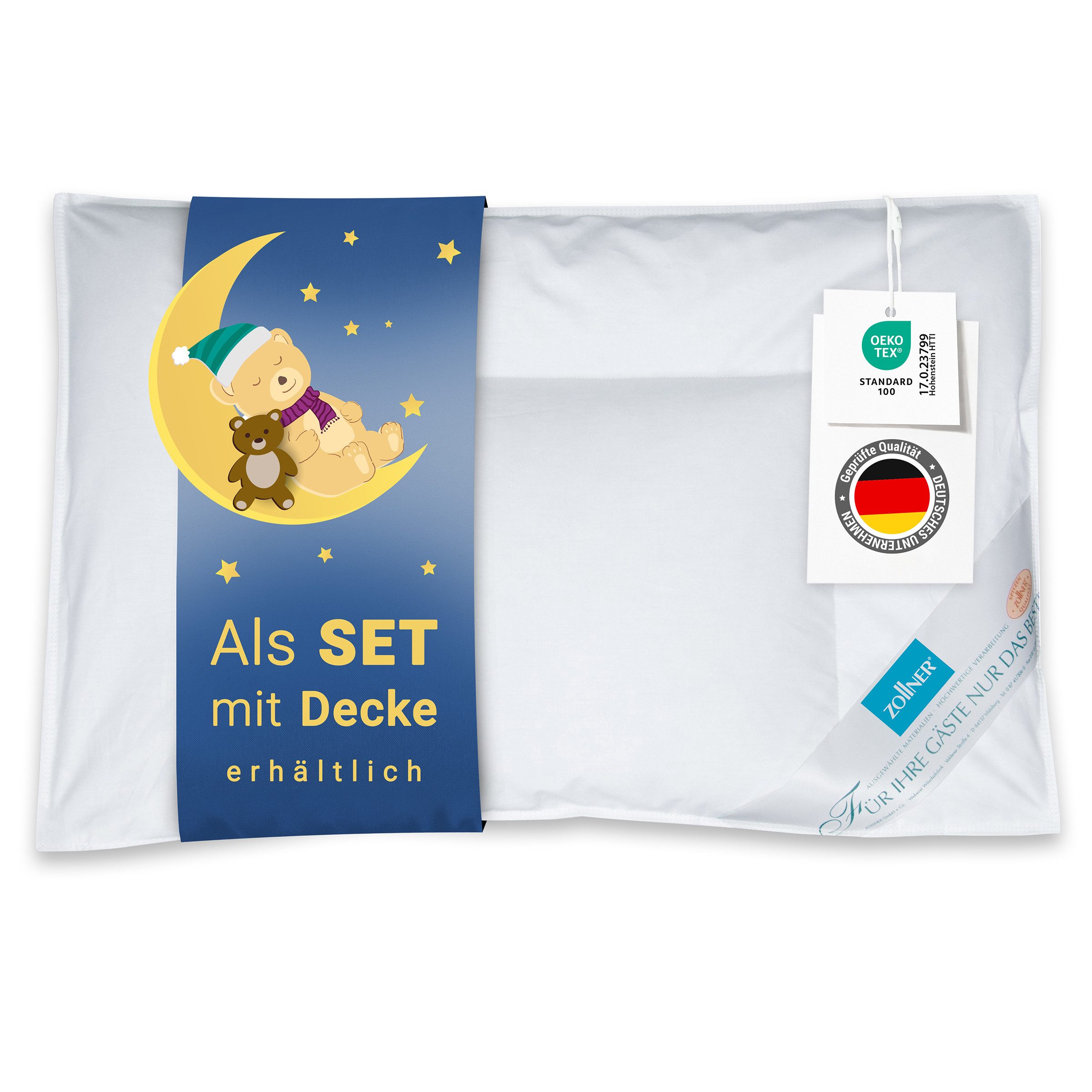 ZOLLNER Подушки, Füllung: 90% Daunen, 10% Federn, 40 x 60 cm, 100% Baumwolle, vom Hotelwäschespezialisten