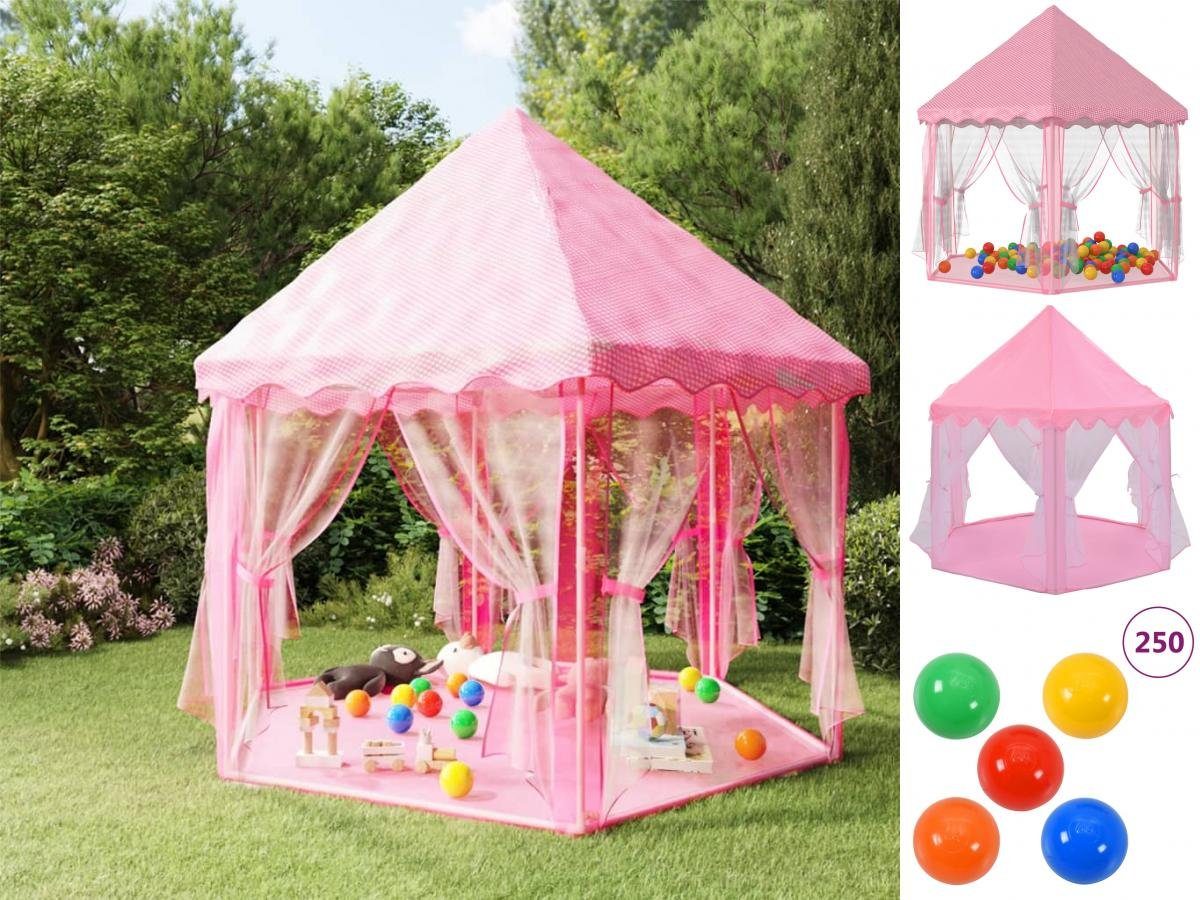 vidaXL Spielzelt Prinzessin-Spielzelt mit 250 Bällen Rosa 133x140 cm Kinderzelt