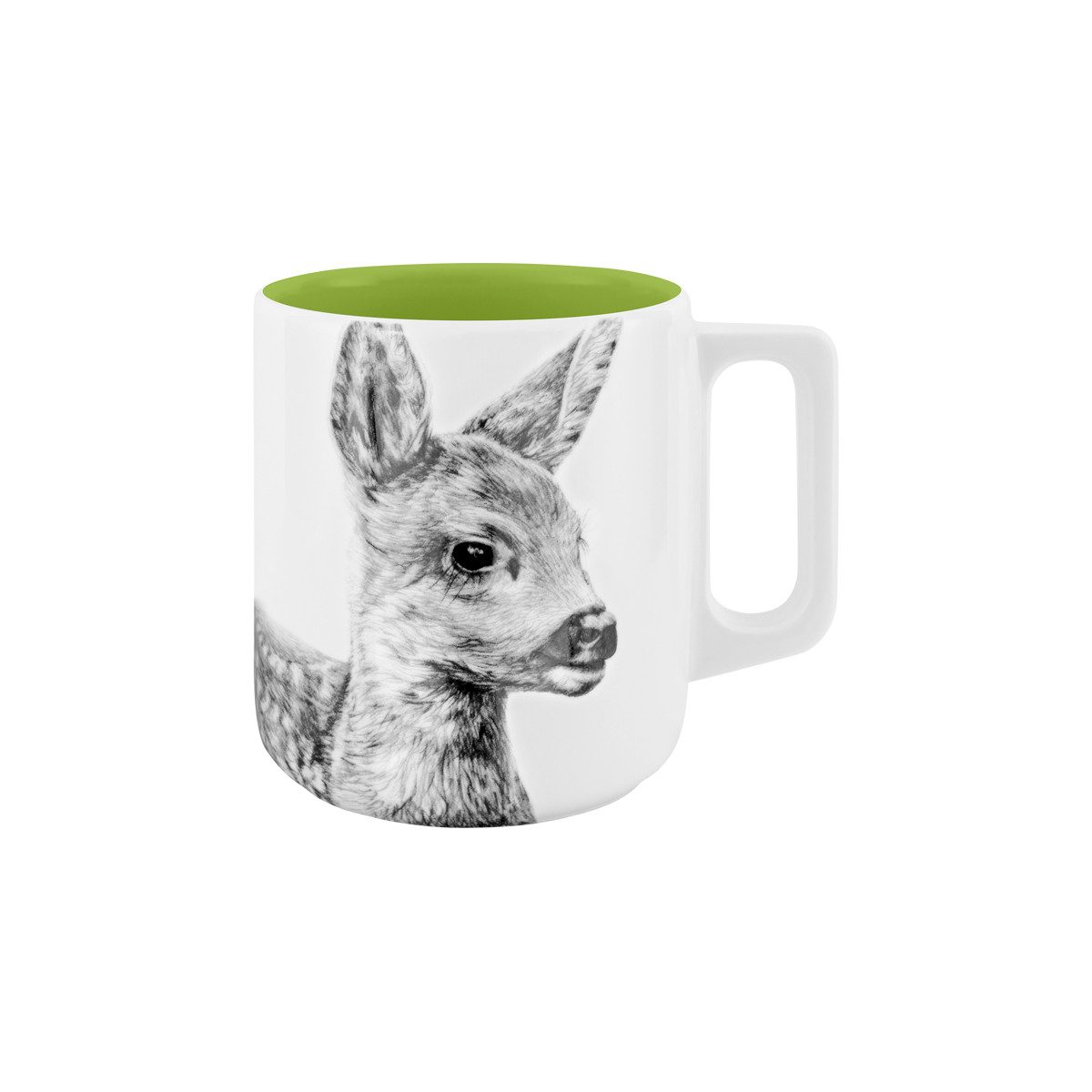 mittelpunkt. Tasse mit Henkel . innen farbig . Kitz