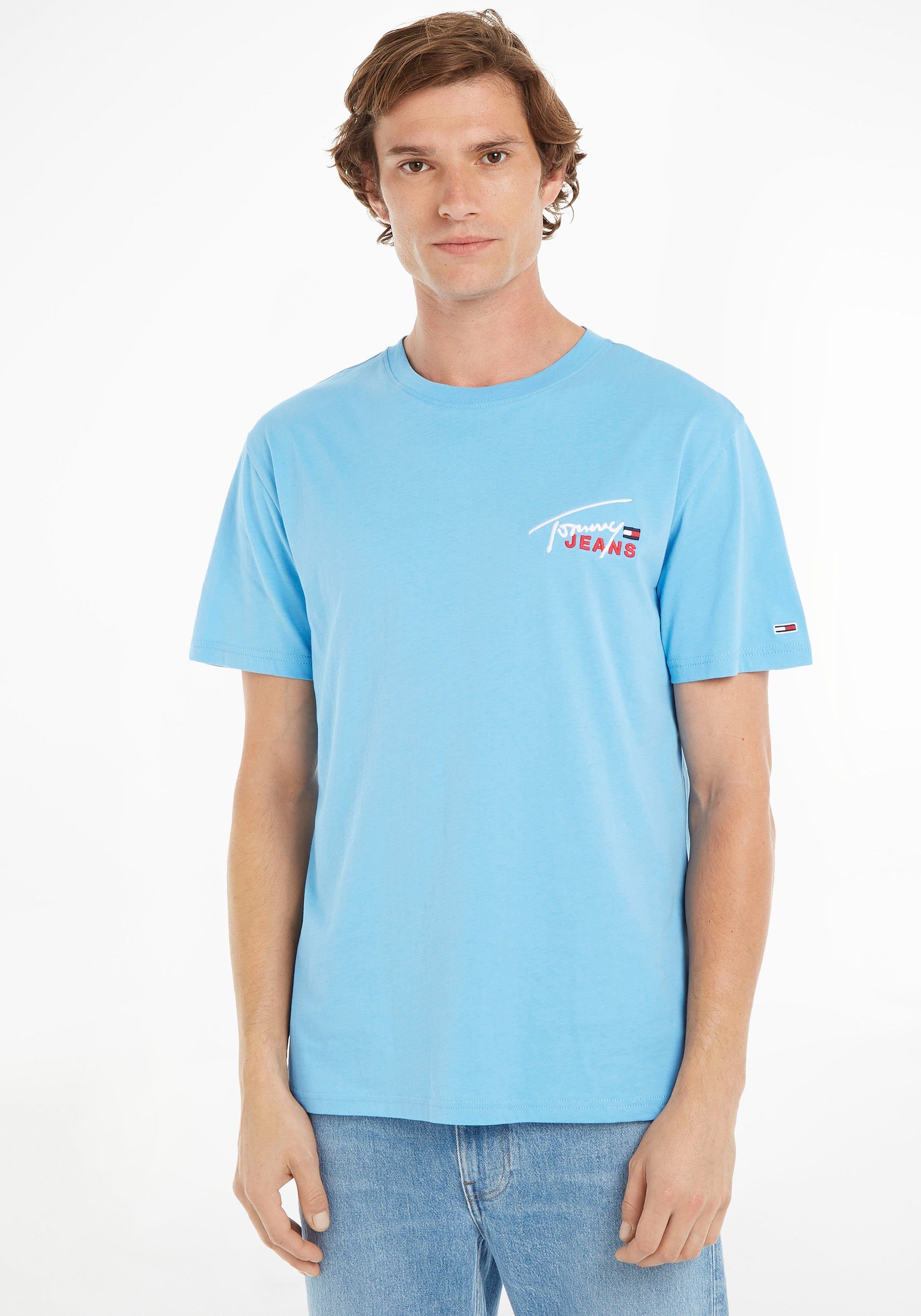 Tommy Jeans T-Shirt TJM CLSC GRAPHIC SIGNATURE TEE mit Rundhalsausschnitt Skysail
