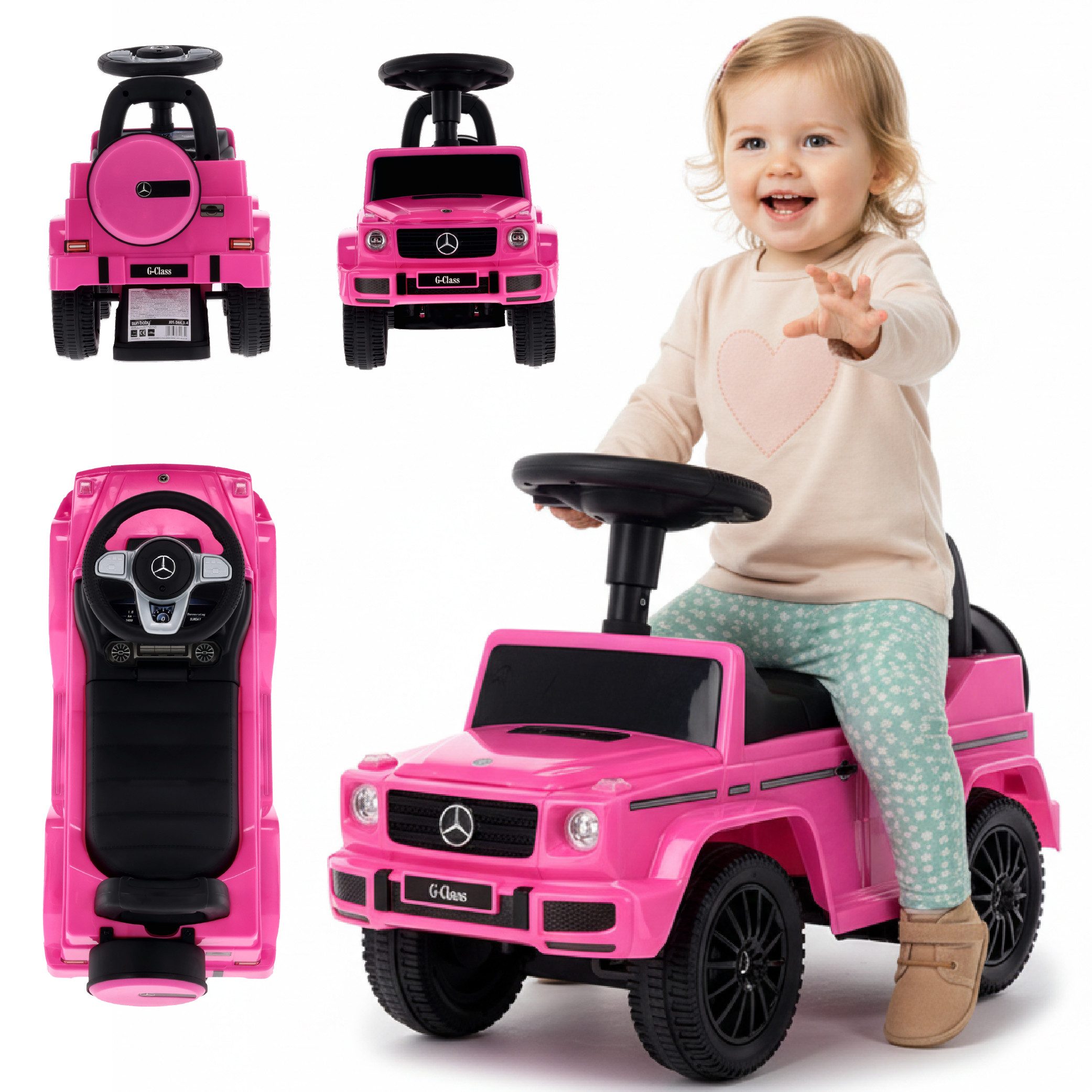 Sun Baby Rutscherauto Mercedes-Benz G 350d Lauflernwagen rosa ab 12 Monate bis 25 kg