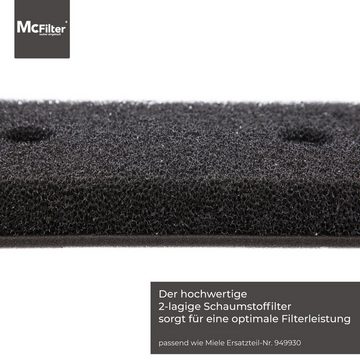 McFilter Ersatzfilter (3 Stück) Schwammfilter geeignet für Miele 09499230, Zubehör für Trockner, Wärmepumpentrockner, Kondenstrockner, Fein-Grob, Filtermatte, 220 x 130 x 30mm, Schaumstoff