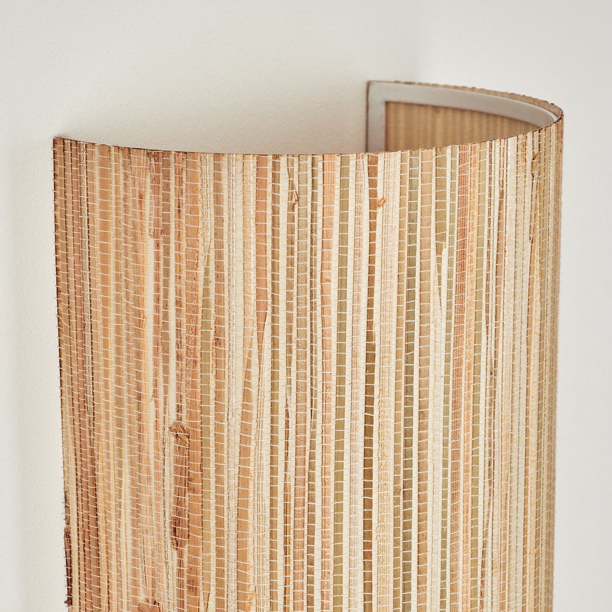 hofstein Wandleuchte Wandlampe aus Metall/Seegras in Schwarz/Natur, ohne Leuchtmittel, Wandleuchte m. Stecker/Schalter, Kabel, UP & Down Lichteffekt, 1 x E27