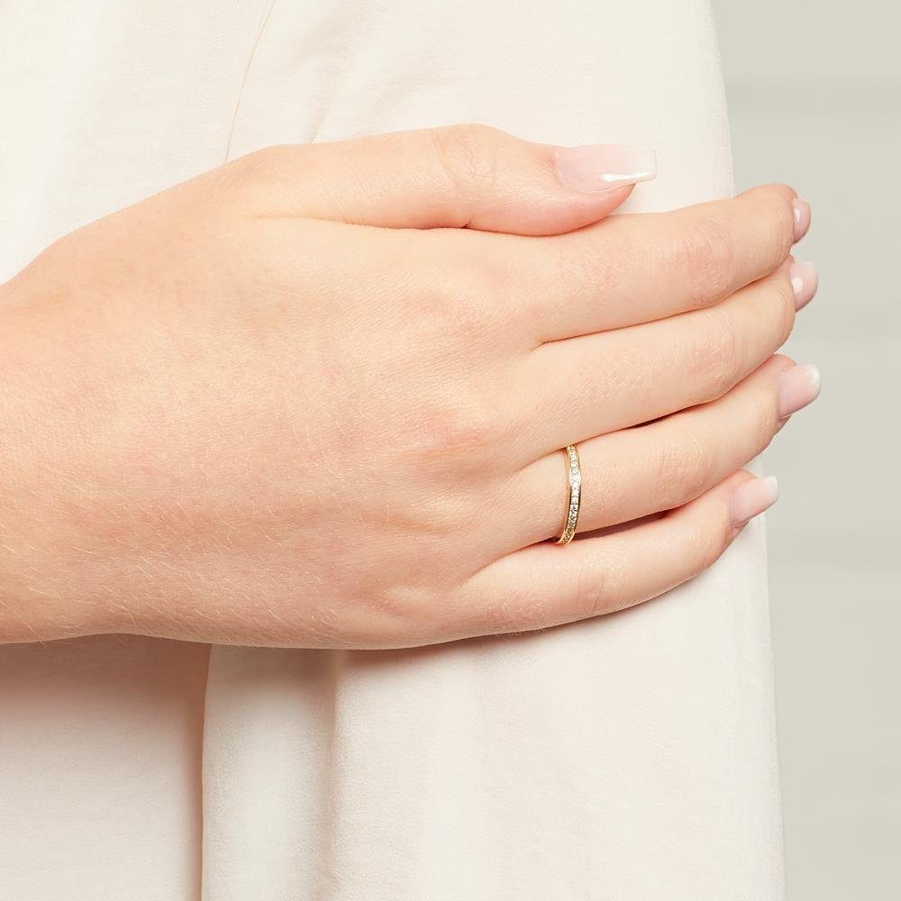 Unique Goldring 333er Gold Eternity Ring Zirkonia Unique GR0159 (Größe: 52mm)