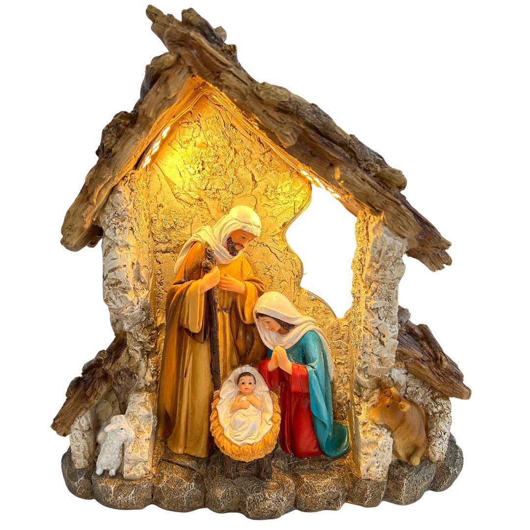 abc HOME Krippenfigur Große Krippenszene, 20 LEDs beleuchtet, Polyresin Sta günstig online kaufen