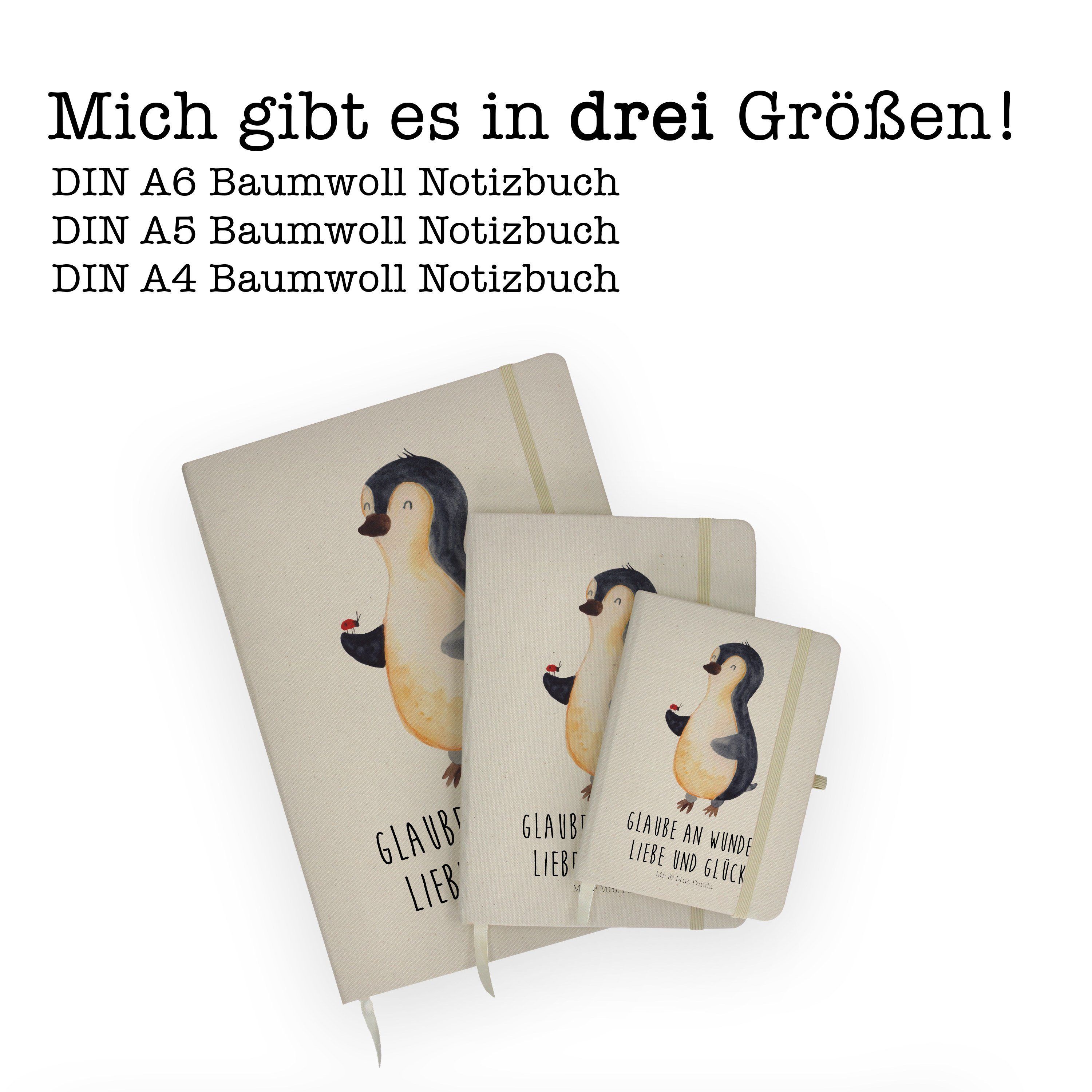 Notizbuch - Wunder, Mrs. - Kladde, Mrs. kleine Marienkäfer & Transparent Pinguin Panda & Panda Geschenk, Mr. Mr.