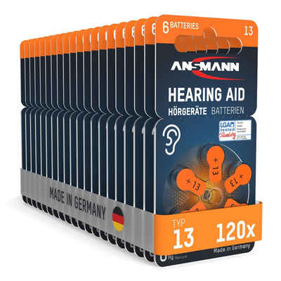 ANSMANN AG Hörgerätebatterien Typ 13 orange, 120 Stück Knopfzelle