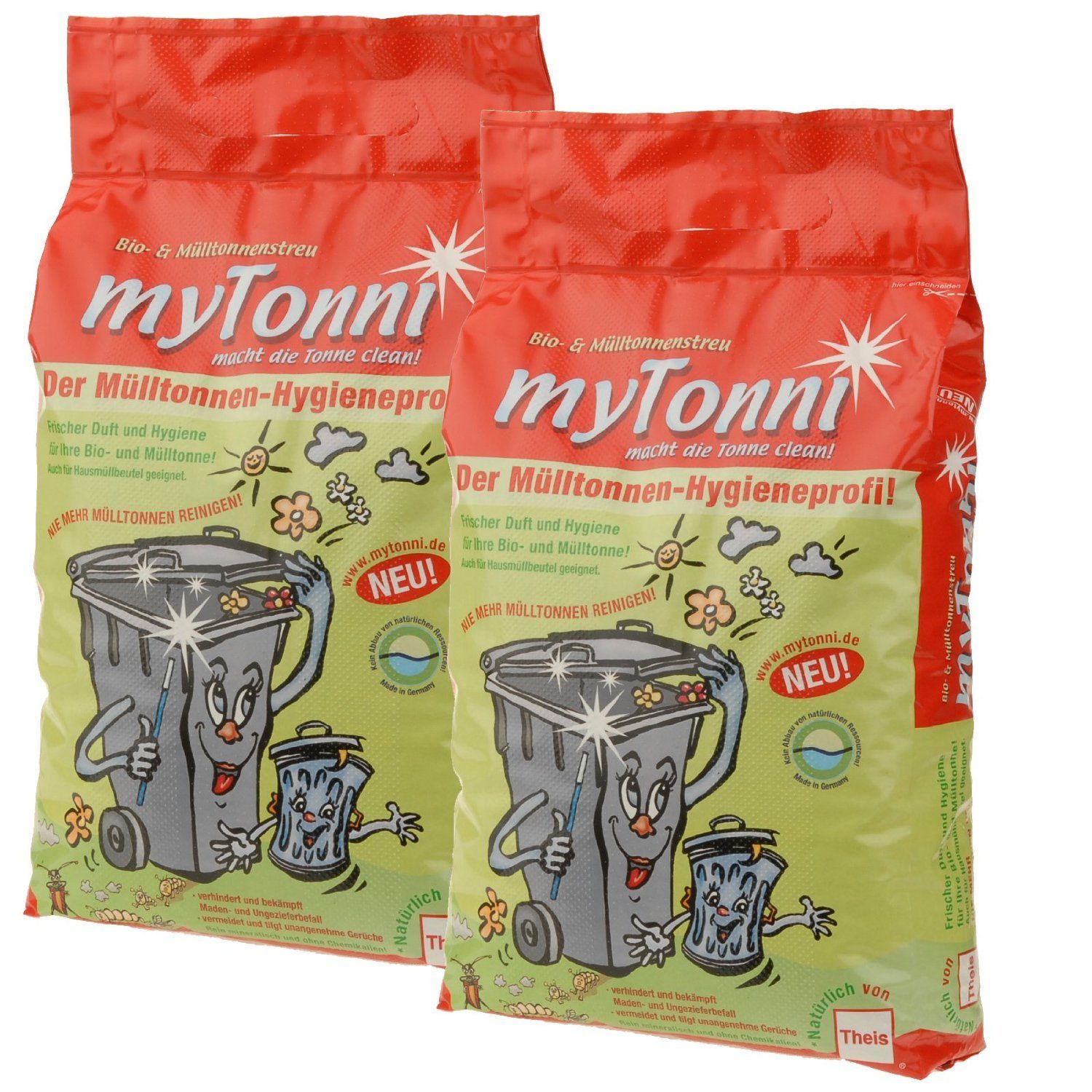 THEIS Bio- und Mülltonnenstreu My Tonni 10 Ltr 2 Stk/20 Ltr Sparpack Mülltonnenreiniger
