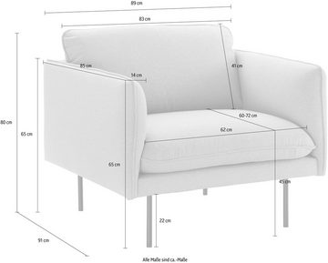 COUCH♥ Sessel »Levon«, in moderner Optik, mit Metallbeinen, COUCH Lieblingsstücke