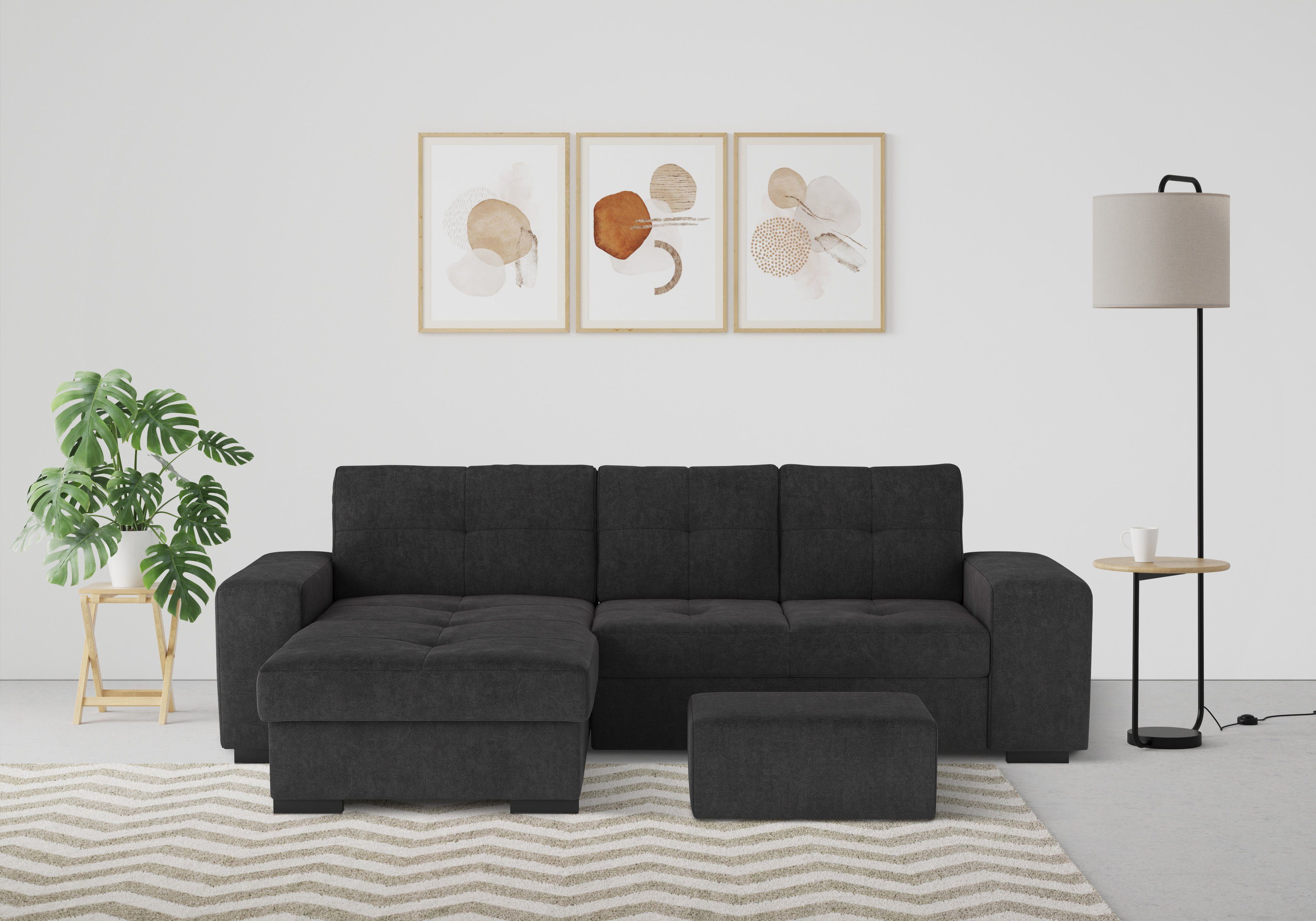 COTTA Ecksofa Mattina L-Form, mit Hocker, günstig online kaufen