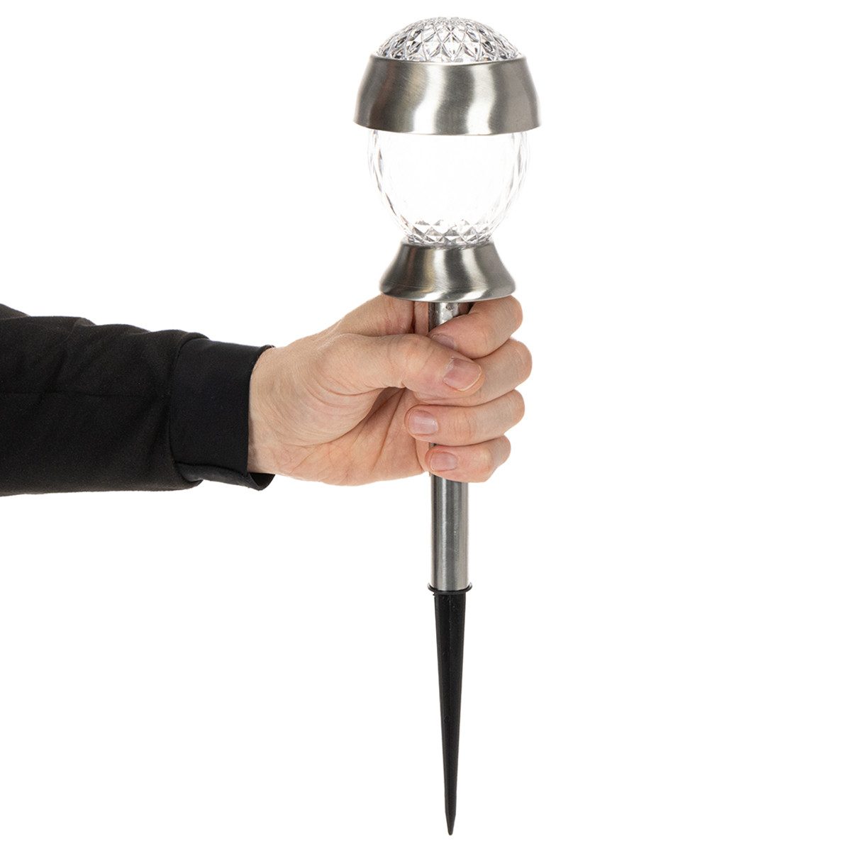 Kaemingk Windlicht Solar Kugelleuchte Außenbeleuchtung Gartenlicht Erdspieß LED, 4 Stück