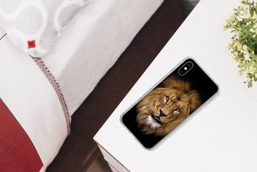 MuchoWow Handyhülle Löwe - Porträt - Schwarz - Tiere, Handyhülle Apple iPhone Xs, Smartphone-Bumper, Print, Handy