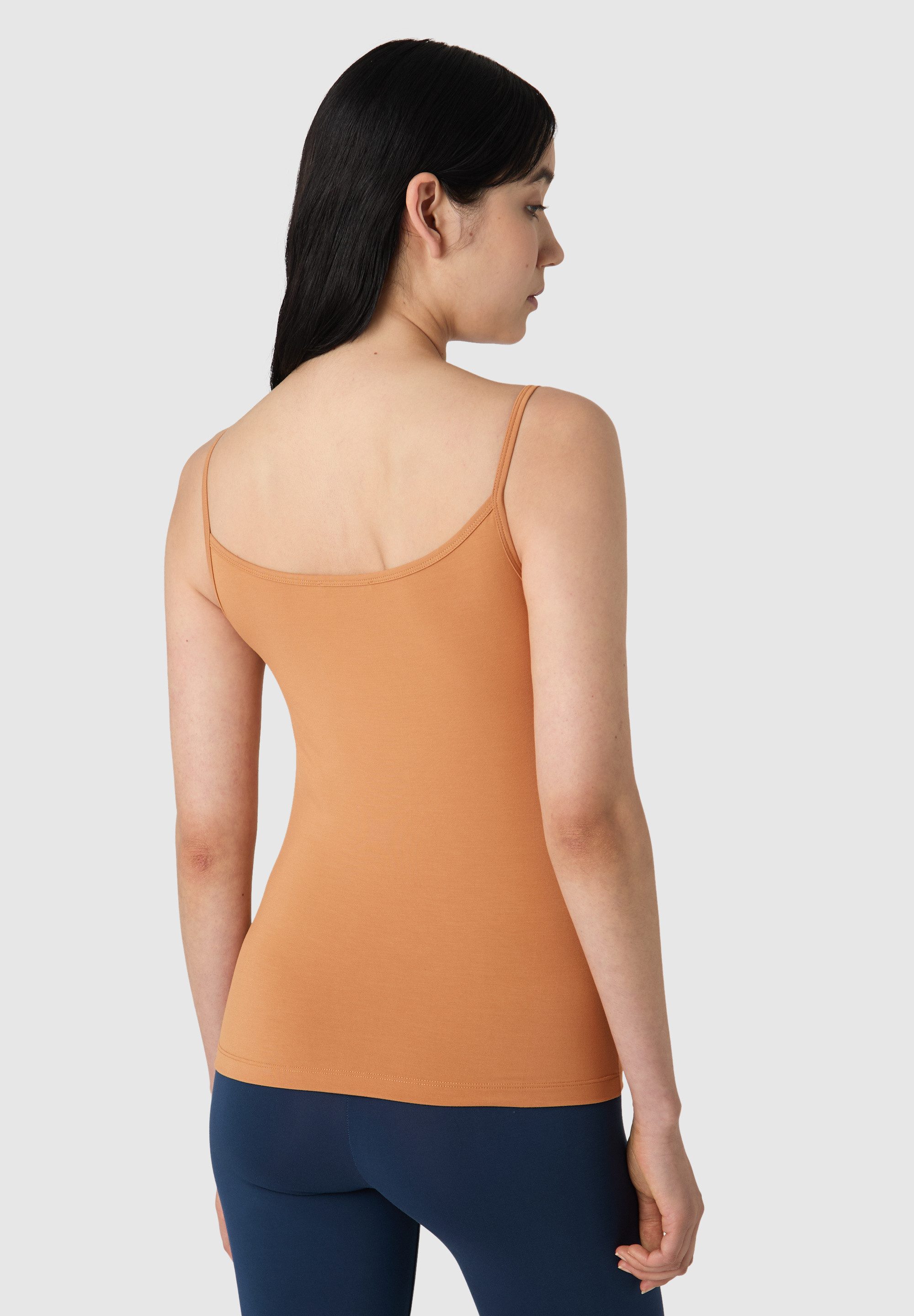 Les Lunes Spaghettitop ELIZAA Top Basic Basic Spaghetti Top aus weichem Bambus-Mix