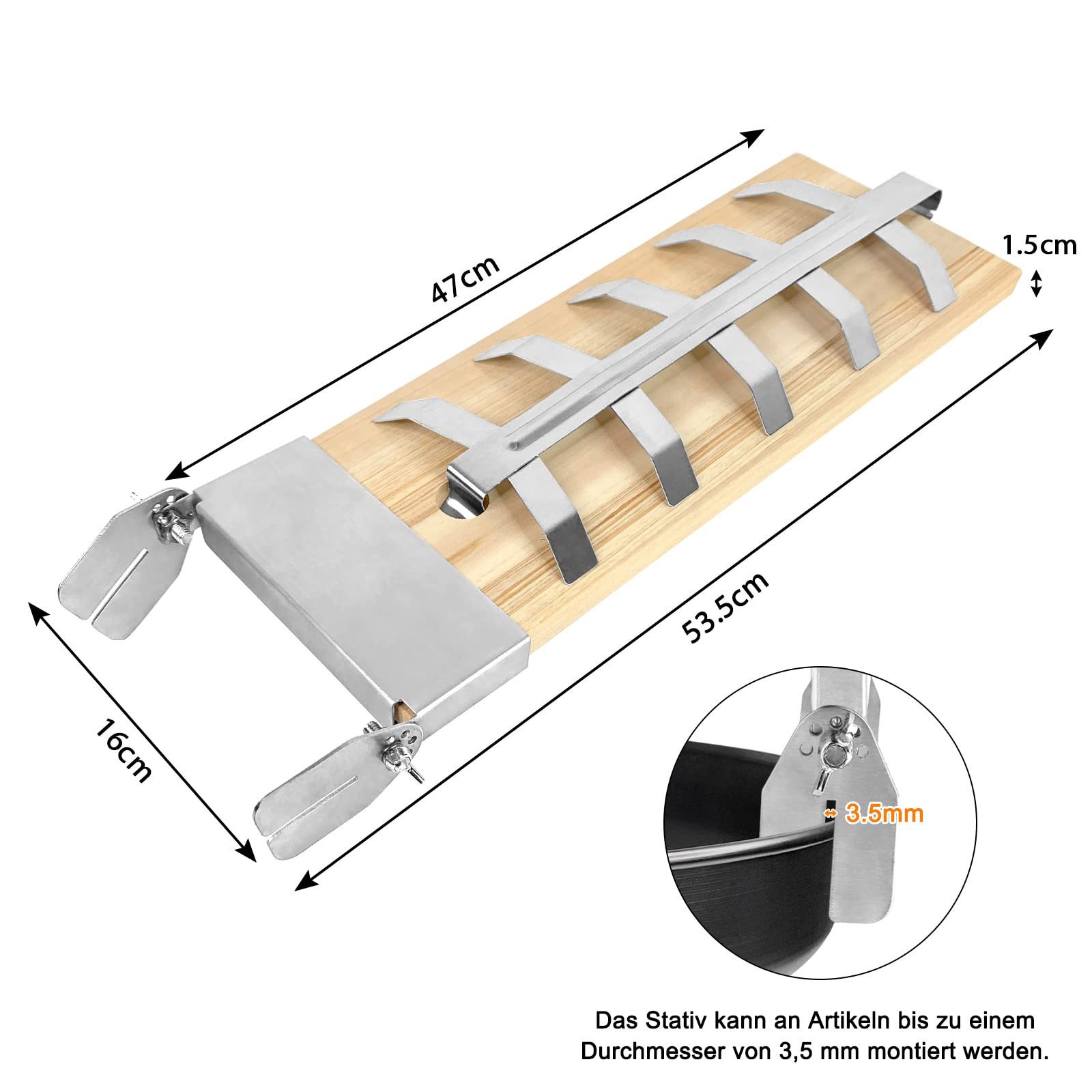 FIVMEN Räucherbrett Flammlachsbretter Räucherbrett Flammlachs Brett 2/4er-Set, (2-St), mit Stabiler Edelstahl-Halterung für Lachsfilet, Feuerschale & Grill