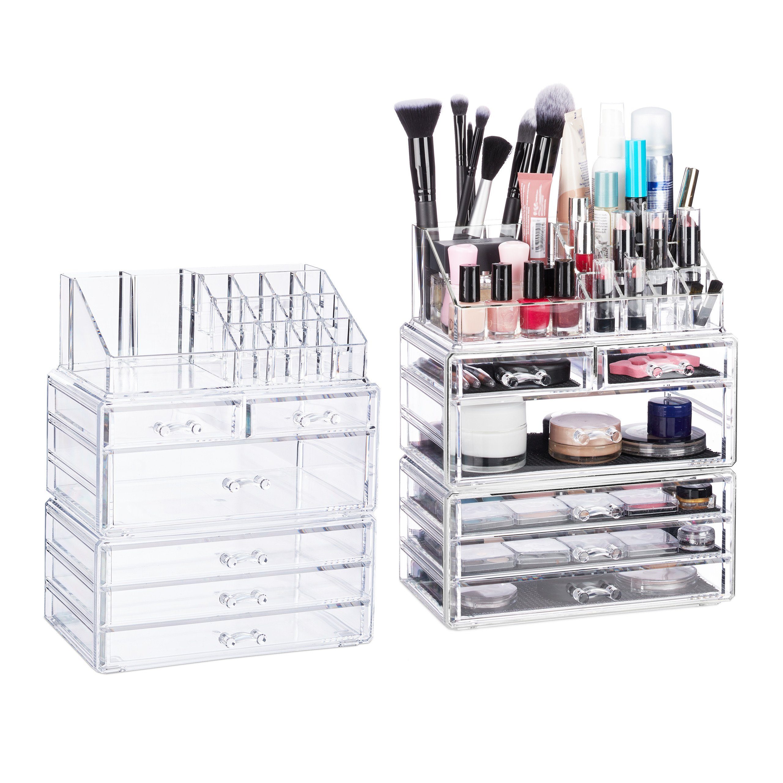 Make-Up Organizer 2 x Kosmetikorganizer mit 6 Schubladen