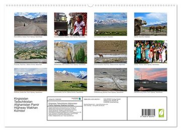CALVENDO Wandkalender Kirgisistan Tadschikistan Afghanistan Pamir Highway Wakhan Korridor (Premium, hochwertiger DIN A2 Wandkalender 2023, Kunstdruck in Hochglanz)