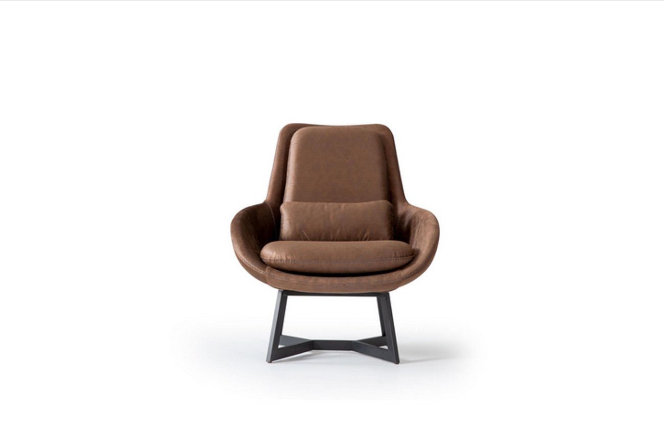 JVmoebel Sessel Designer Sessel 1 Sitzer Kunstleder Couch Polster Sessel Design Braun (1-St., 1x Sessel), Made in Europa