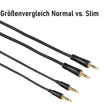 Hama Slim AUX Kabel 3,5mm Klinke-Kabel 1,5m Schwarz Audio-Kabel, 3,5-mm-Klinke, 3,5mm Klinke (150 cm), dünnes Klinken-Kabel Audio-Adapter für Handy Tablet PC MP4- MP3-Player