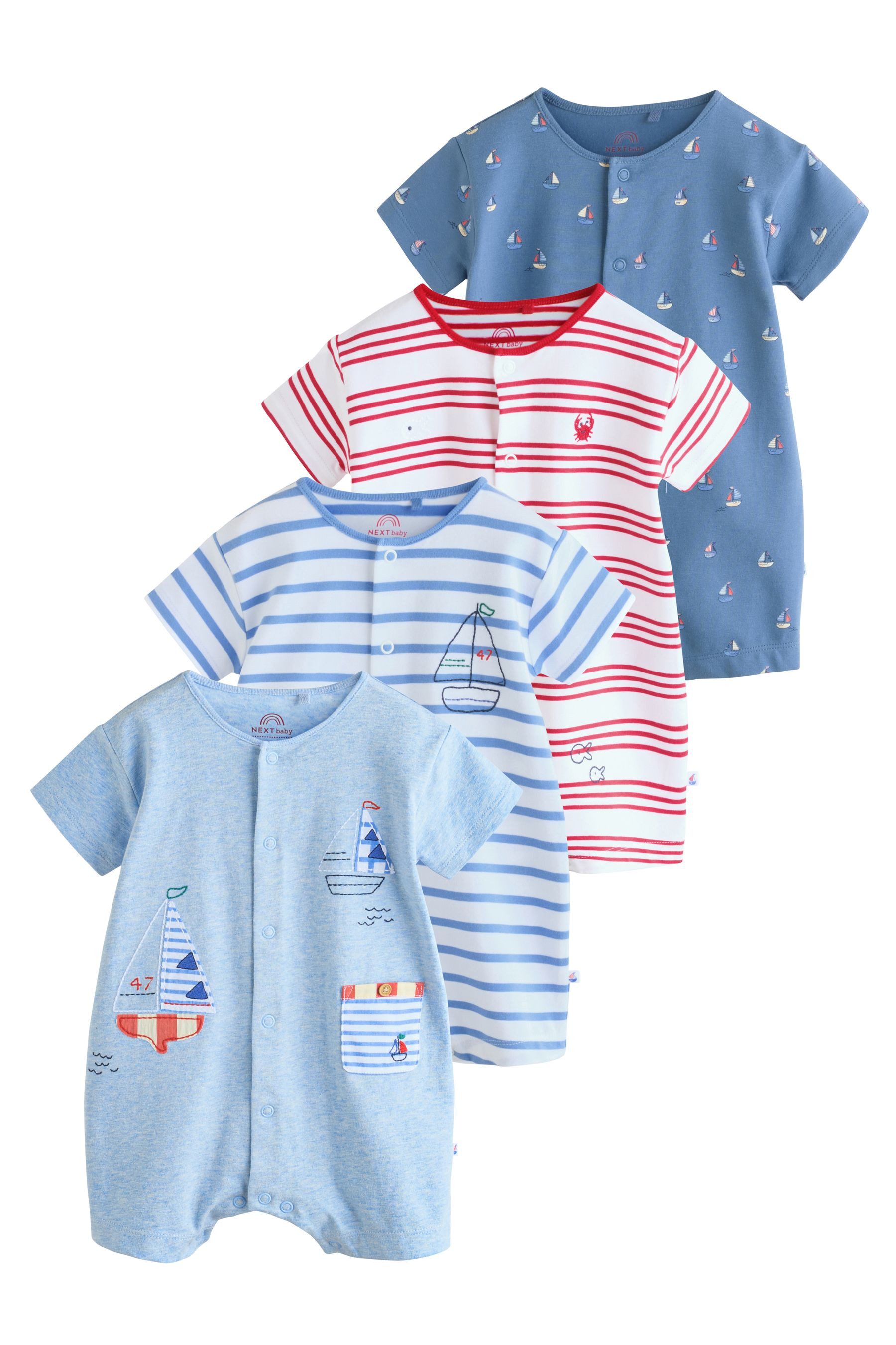 Next Strampler Baby Strampelanzüge aus Jersey, 4er-Pack (4-tlg)