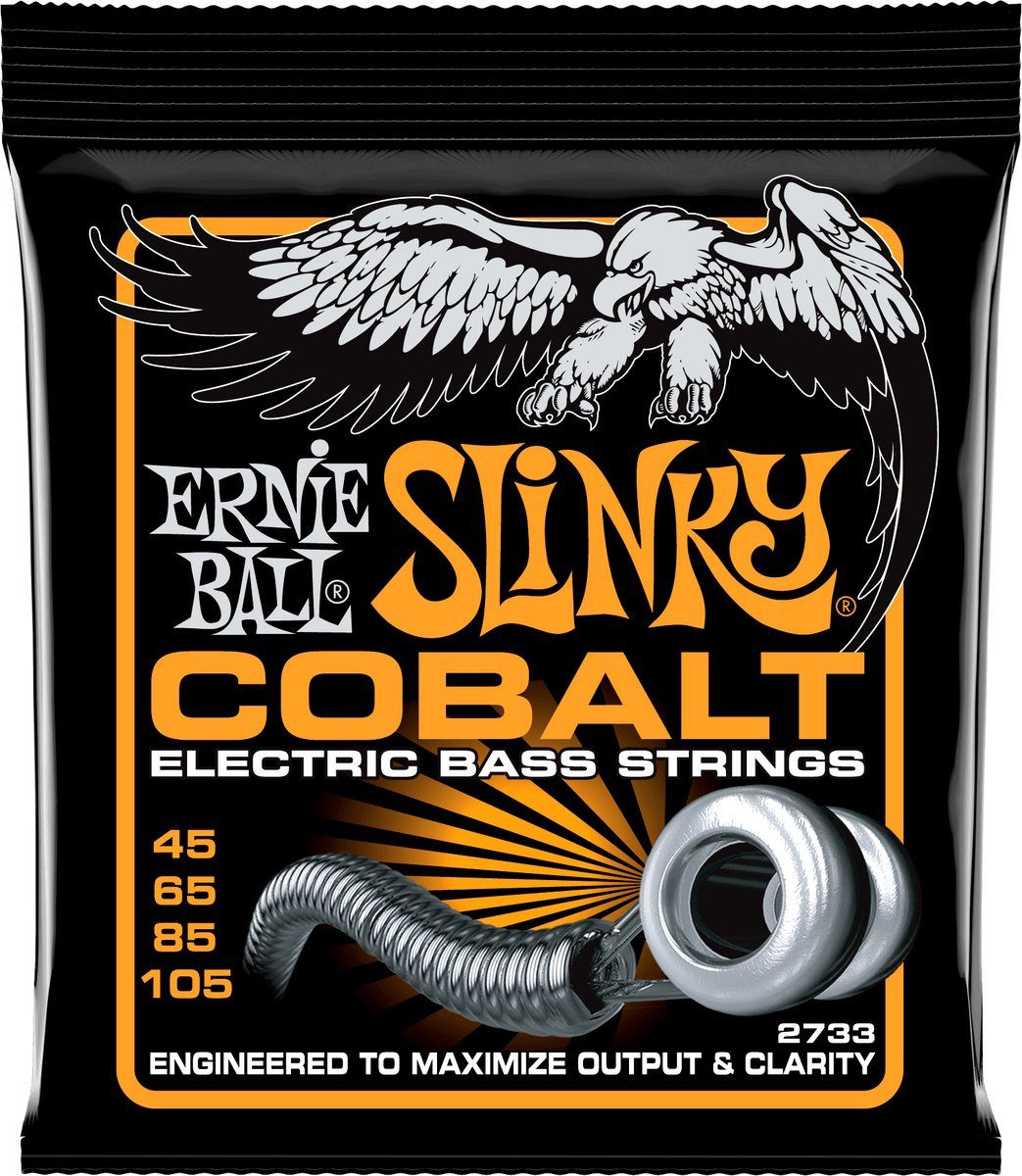 Ernie Ball Saiten Slinky Cobalt Bass Hybrid Slinky 45-105, (Packung, 1-tlg), Keine Beschichtung