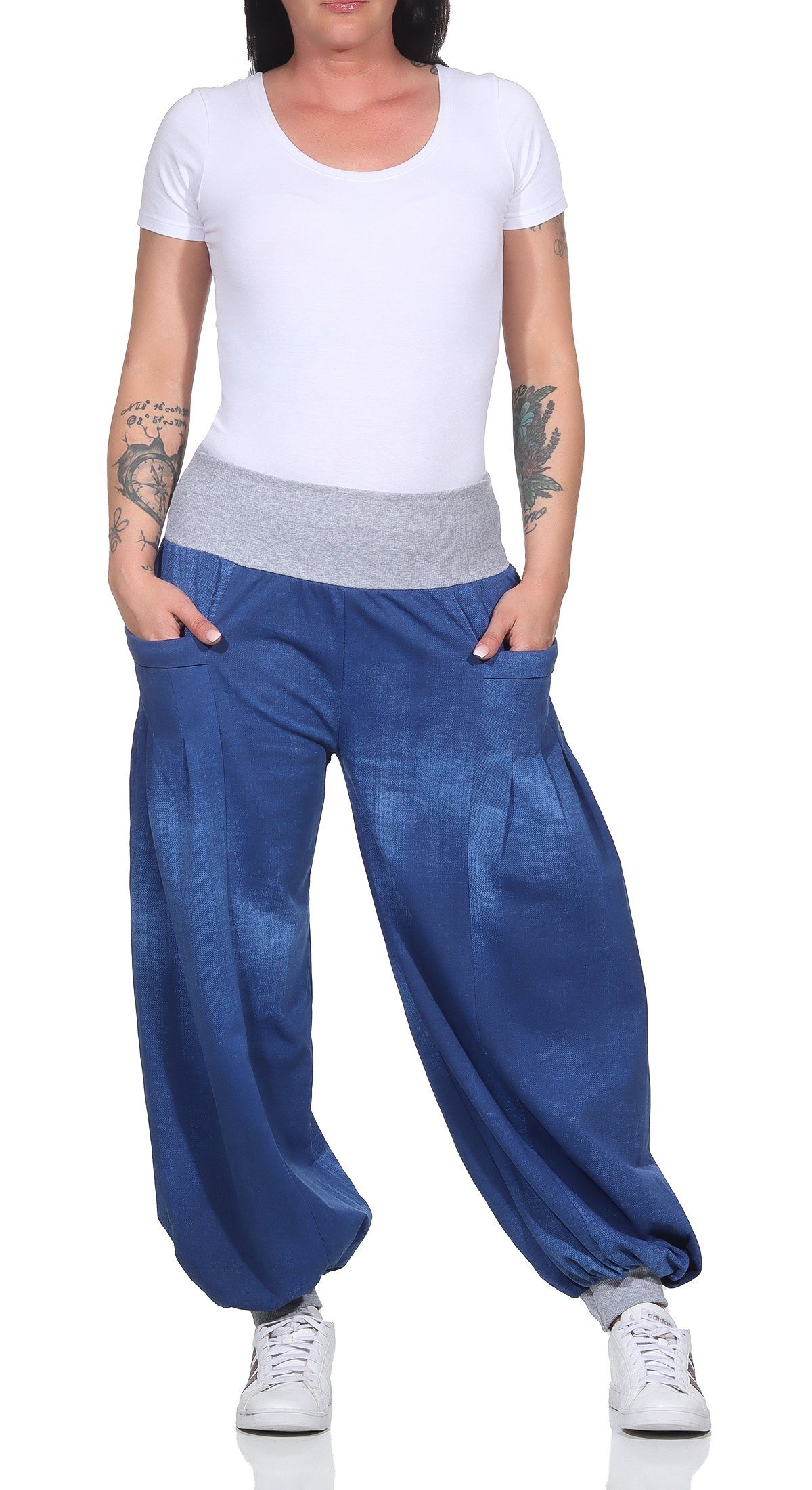 CLEO STYLE Haremshose/Jodhpur-Hose Haremshose 4452 34-38 Dunkelblau günstig online kaufen