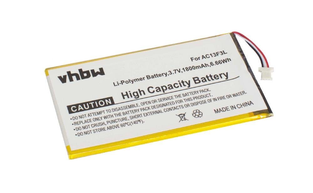 vhbw kompatibel mit Acer Iconia Tab B1-710, B1-A71, B1-A71-83174G00nk Tablet-Akku Li-Polymer 1800 mAh (3,7 V)