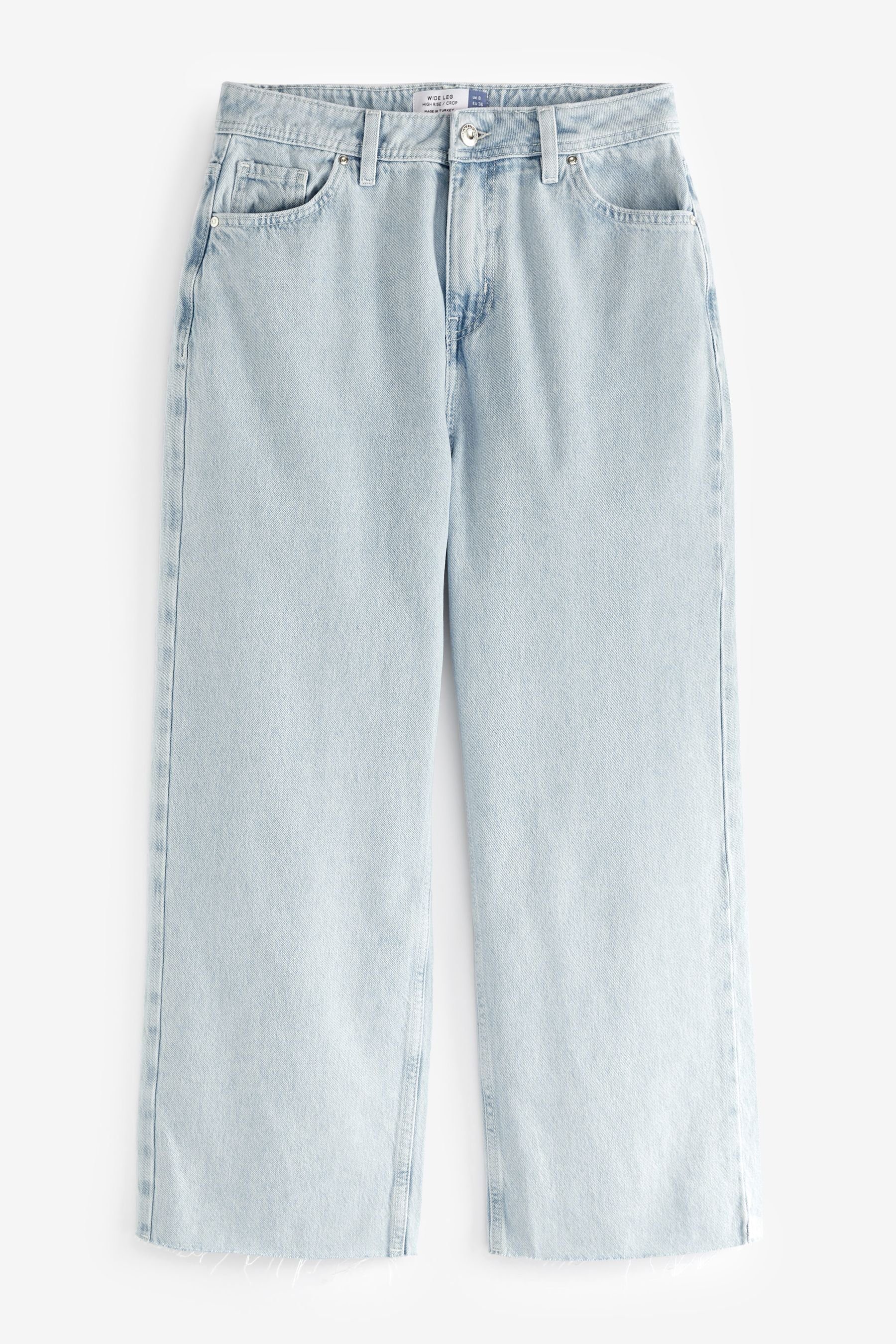 Next Weite Jeans Unversäuberte Cropped-Jeans mit weitem Bein (1-tlg)