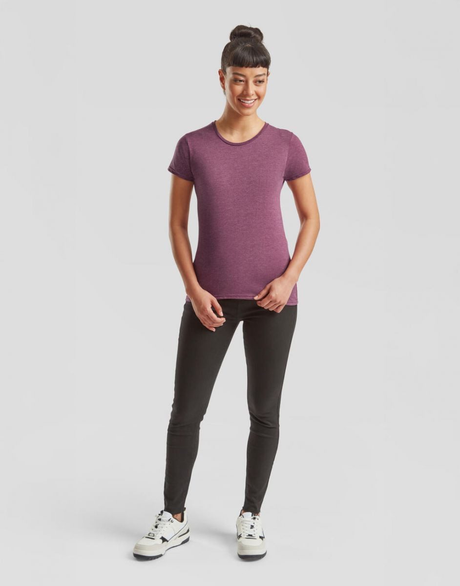 Fruit of the Loom Rundhalsshirt Damen Iconic T, 100% gekämmte, ringgesponnene Baumwolle