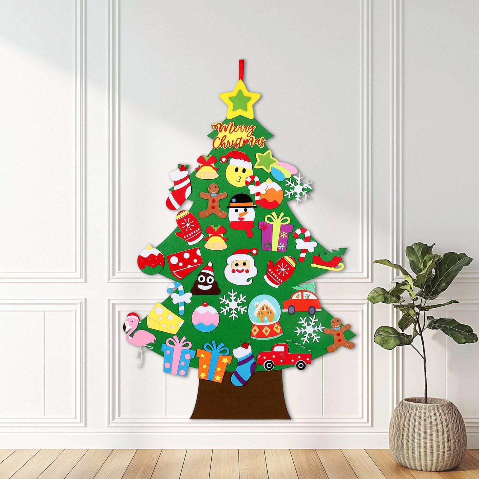 OKWISH Künstlicher Weihnachtsbaum DIY Weihnachtsbaum aus Filz Interaktive W günstig online kaufen