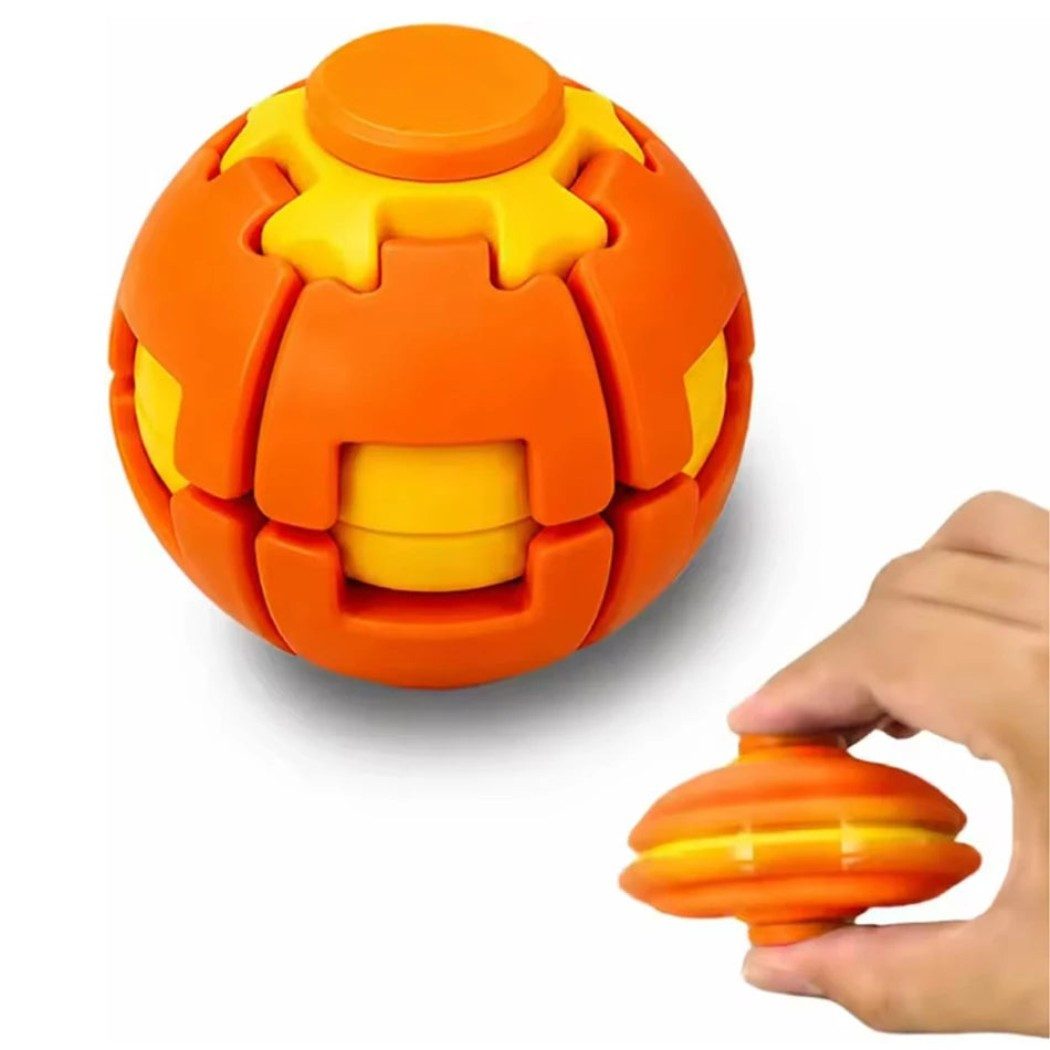 OLi Fidget Spinner Press-to-Spin Stress Relief Fidget Ball – 3D Rotierender Fidget, Stressabbau-Spielzeug, Dekompressionsball zum Drücken und Drehen