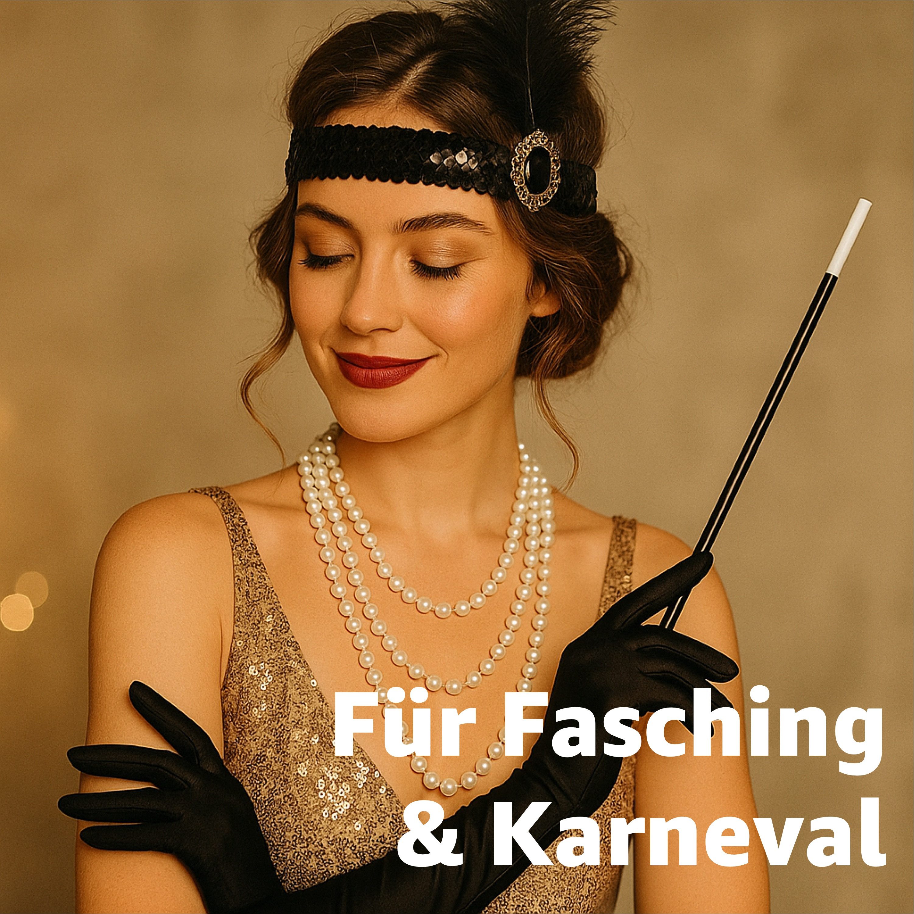 TK Gruppe Kostüm 1920er Jahre Set Damen – Elegantes Charleston Accessoire