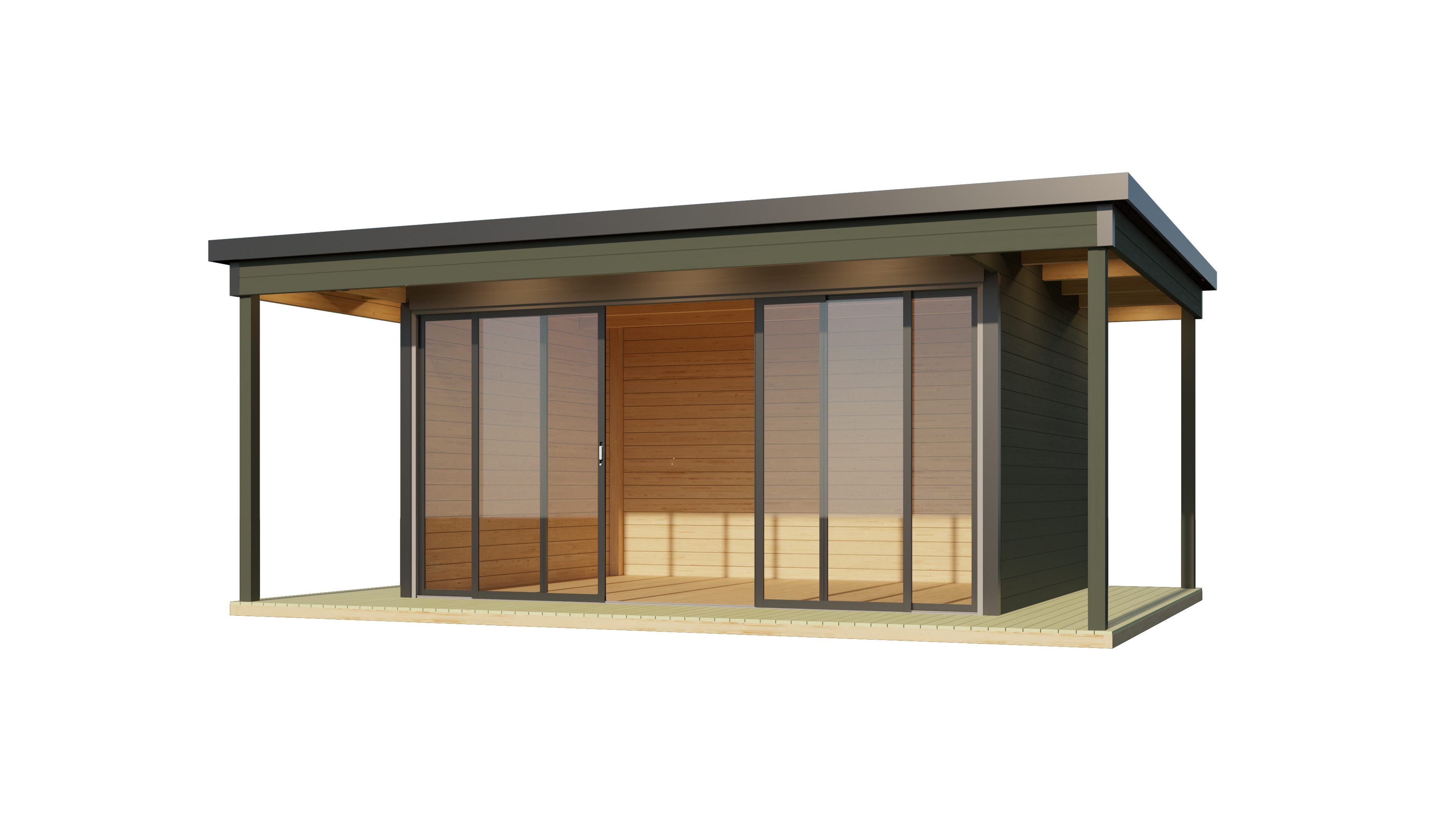 Thumbnail - Nordic Holz Gartenhaus DOMEO 4 LOGGIA, BxT: 597,6x421,5 cm