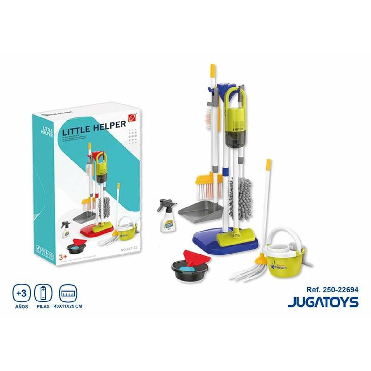 Bigbuy Kinder-Haushaltsset Reinigungs- und Aufbewahrungskit Kinderspielzeug 43x11x25 cm